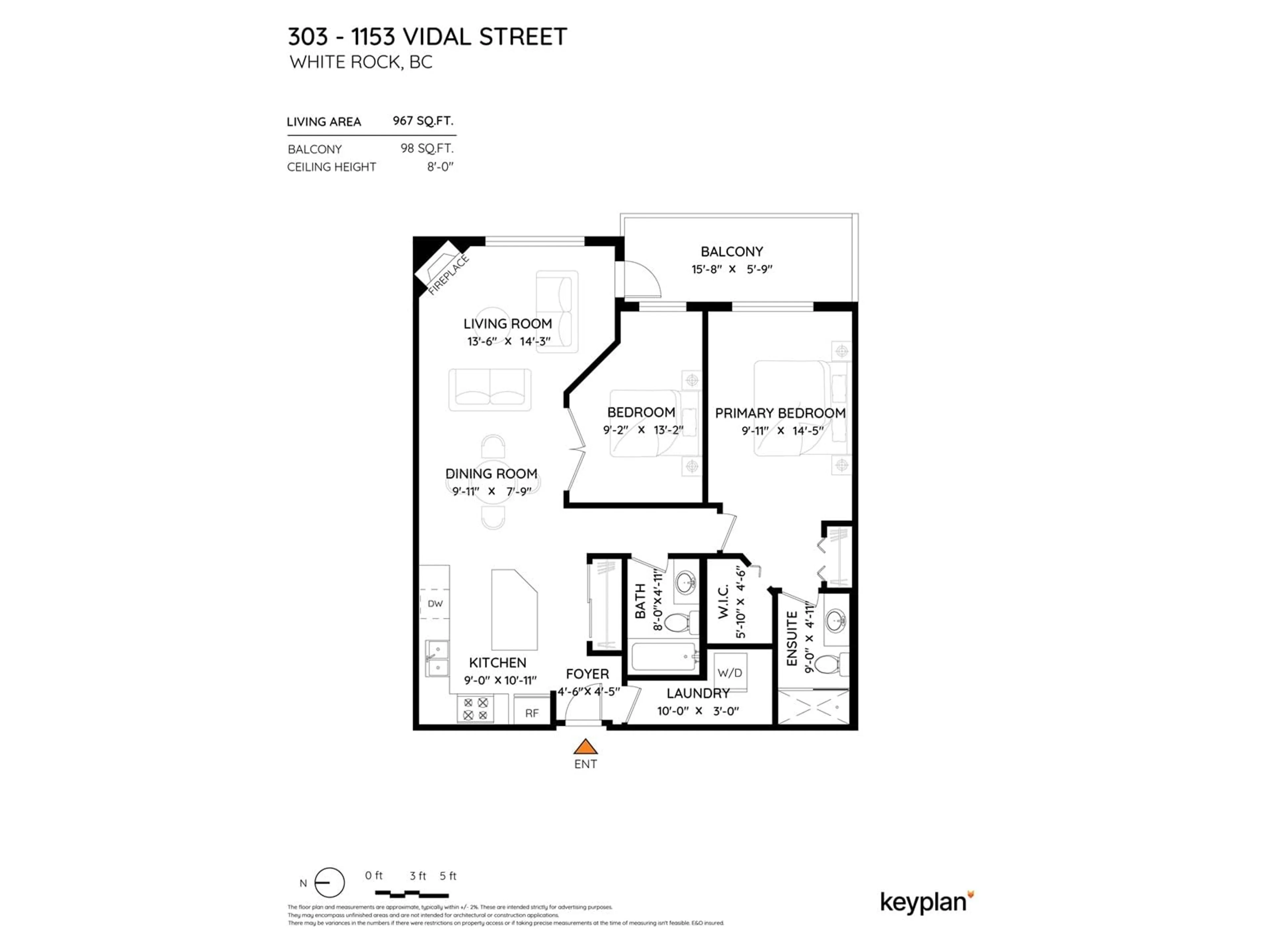 Floor plan for 303 - 1153 VIDAL, White Rock British Columbia V4B3T4