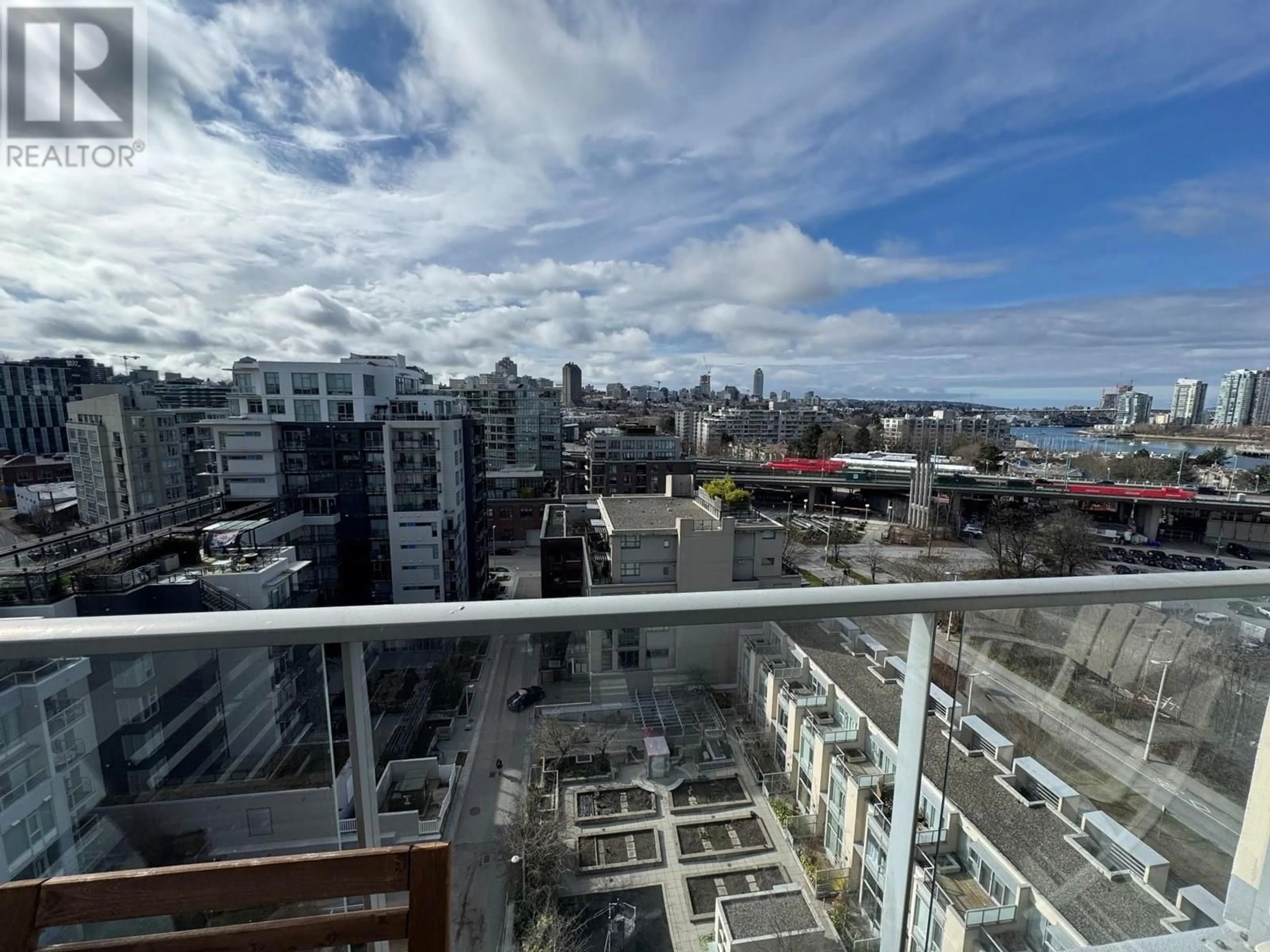 Balcony in the apartment, city buildings view from balcony for 1506 - 1833 CROWE STREET, Vancouver British Columbia V5Y0A2