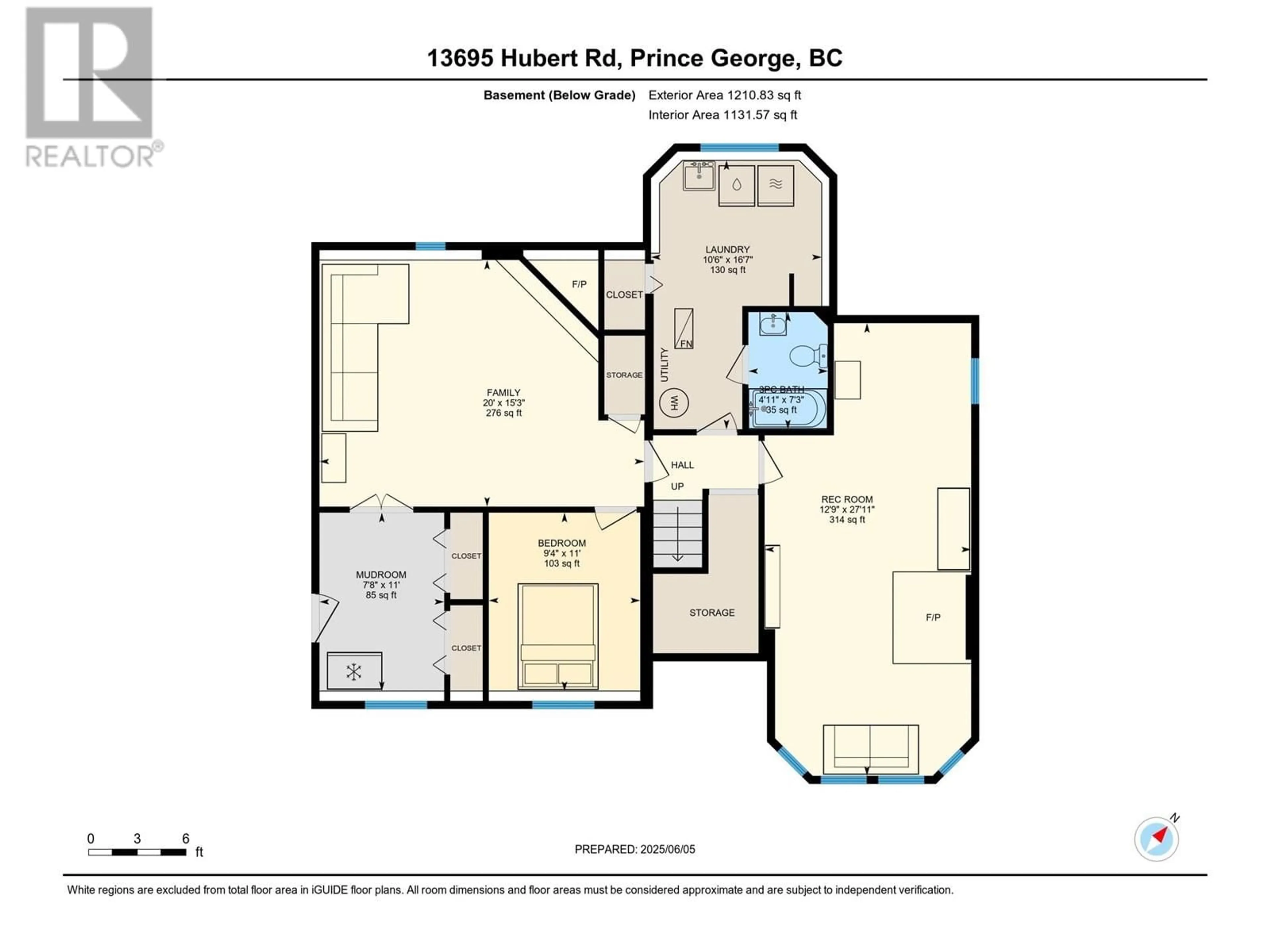 Floor plan for 13695 HUBERT ROAD, Prince George British Columbia V2K5W8