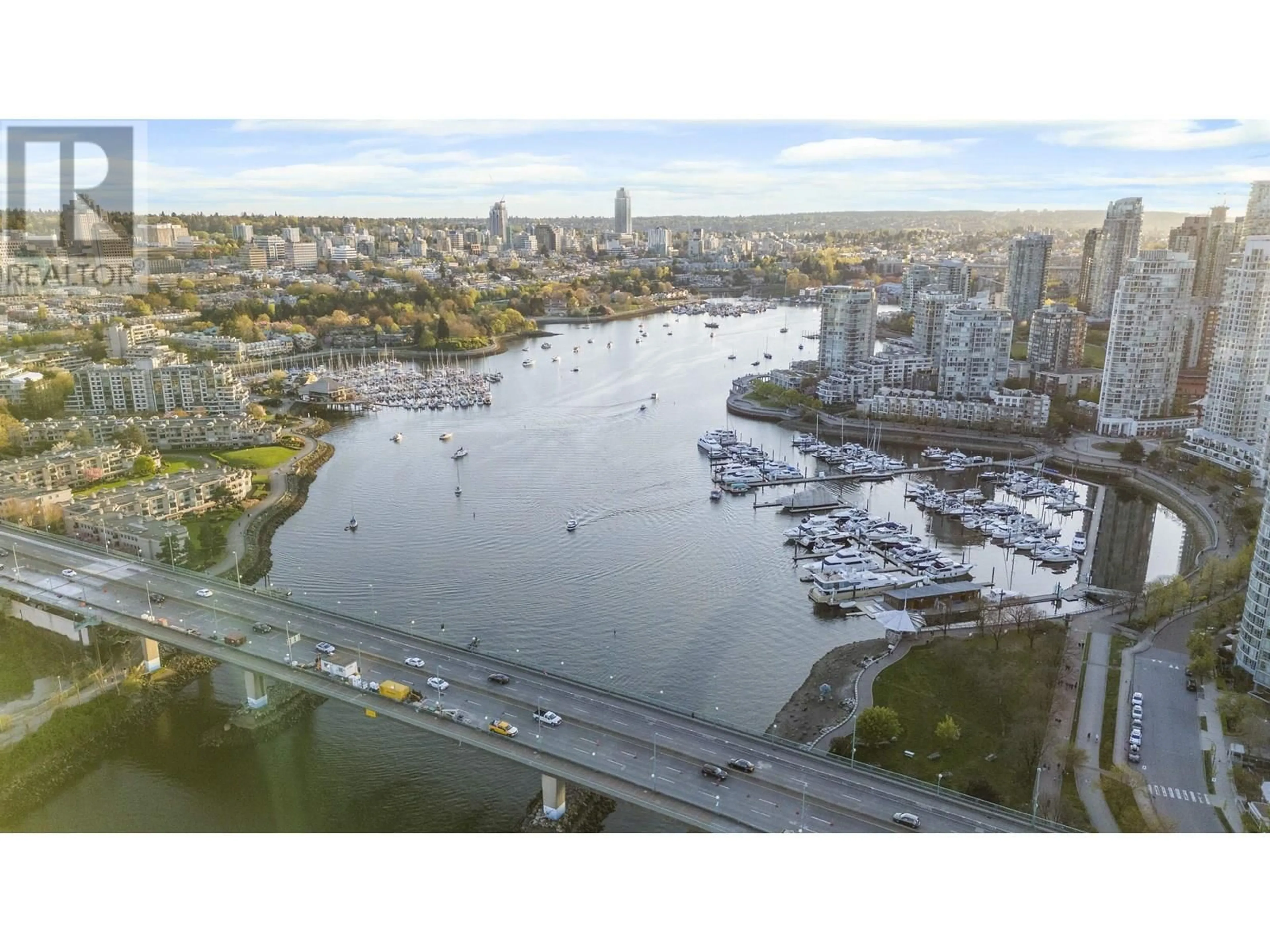 A pic from outside/outdoor area/front of a property/back of a property/a pic from drone, water/lake/river/ocean view for 2207 - 918 COOPERAGE WAY, Vancouver British Columbia V6B0A7