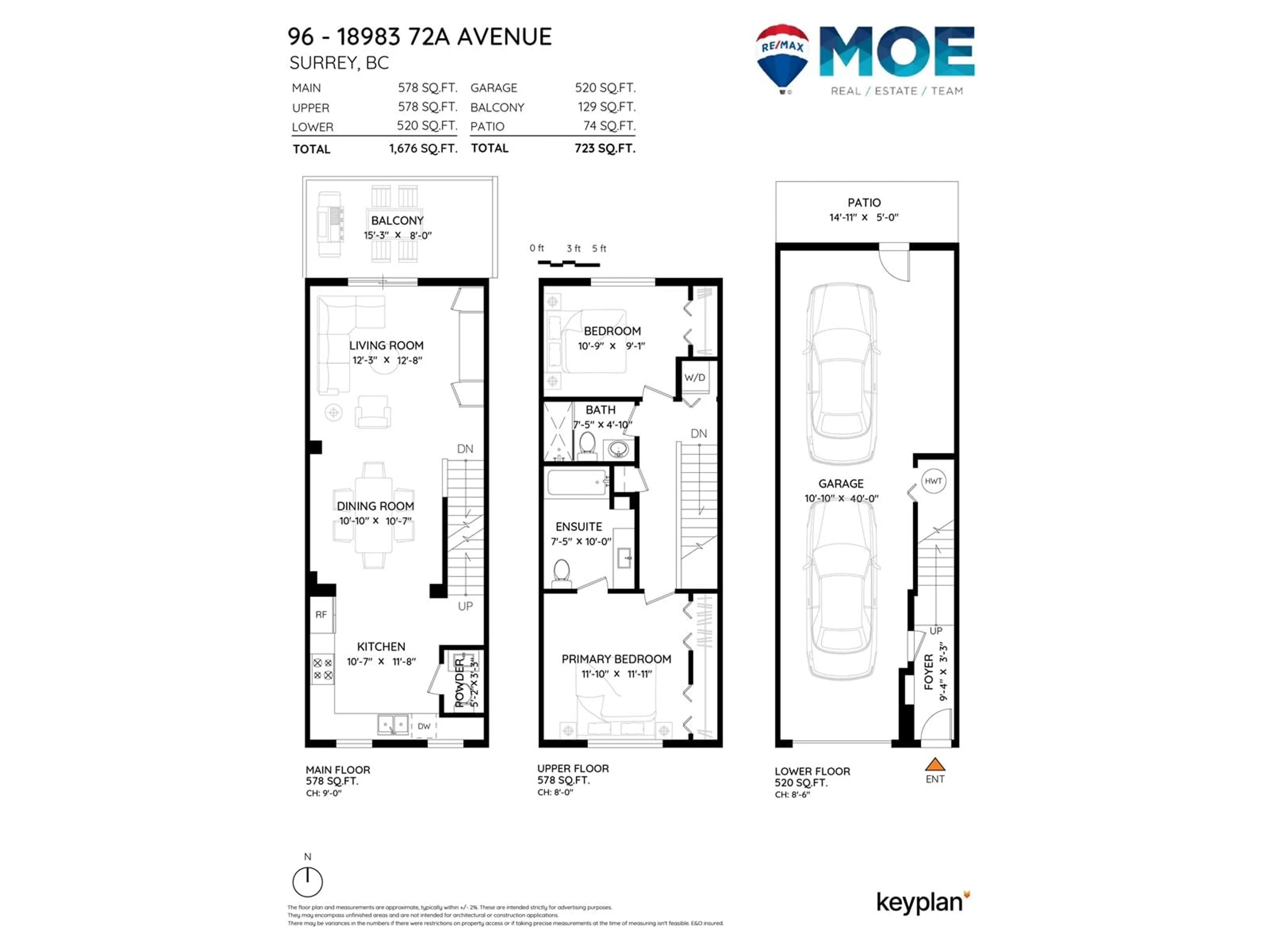 Floor plan for 96 - 18983 72A, Surrey British Columbia V4N1A5