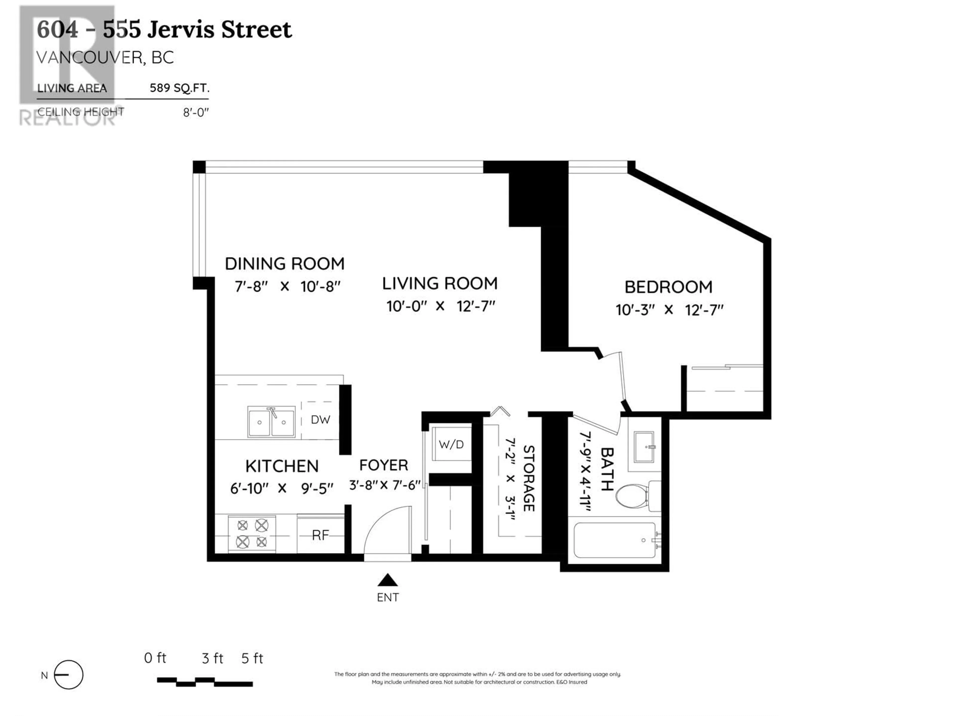 Floor plan for 604 - 555 JERVIS STREET, Vancouver British Columbia V6E4N1