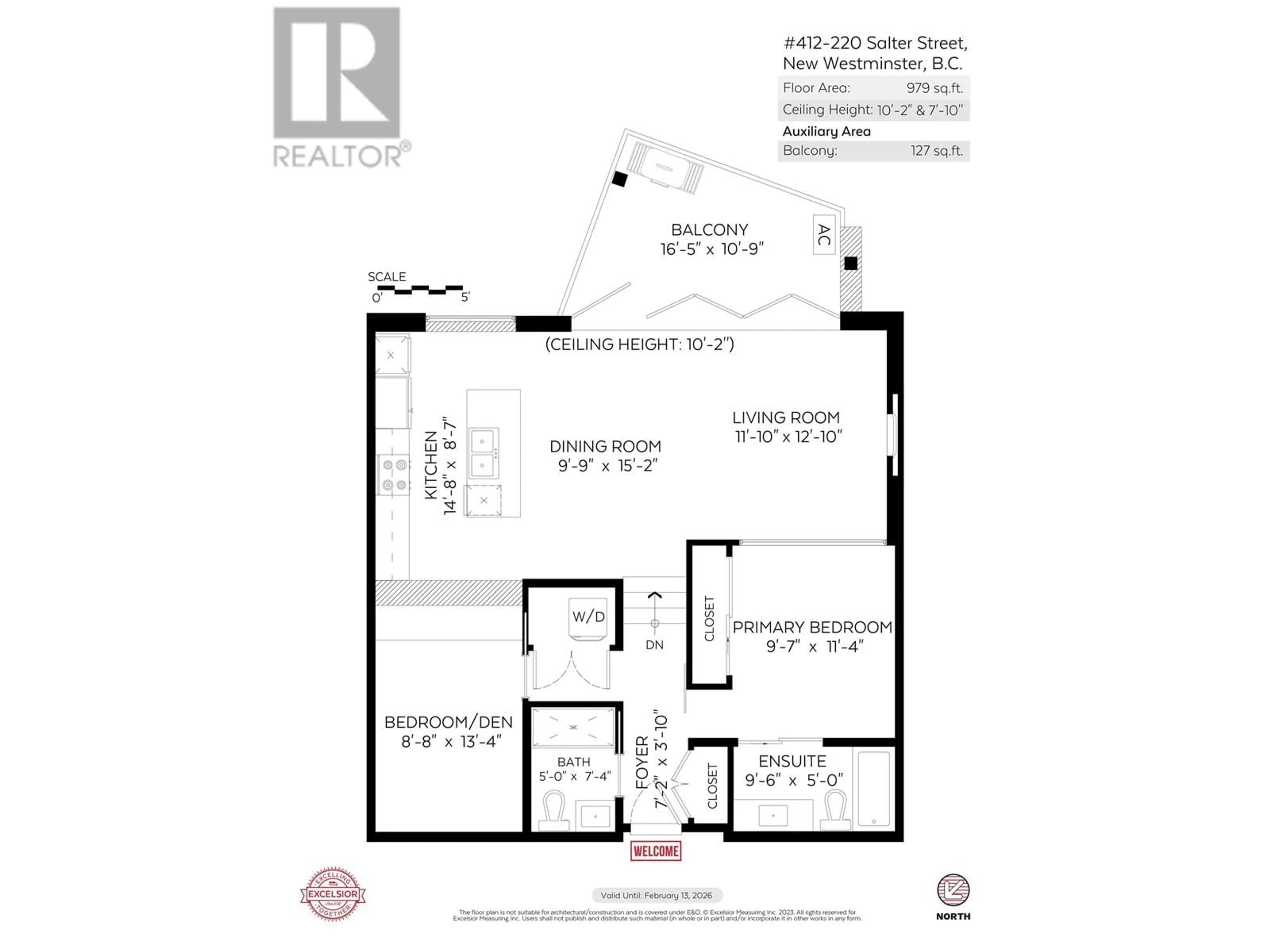 Floor plan for 412 - 220 SALTER STREET, New Westminster British Columbia V3M0H4