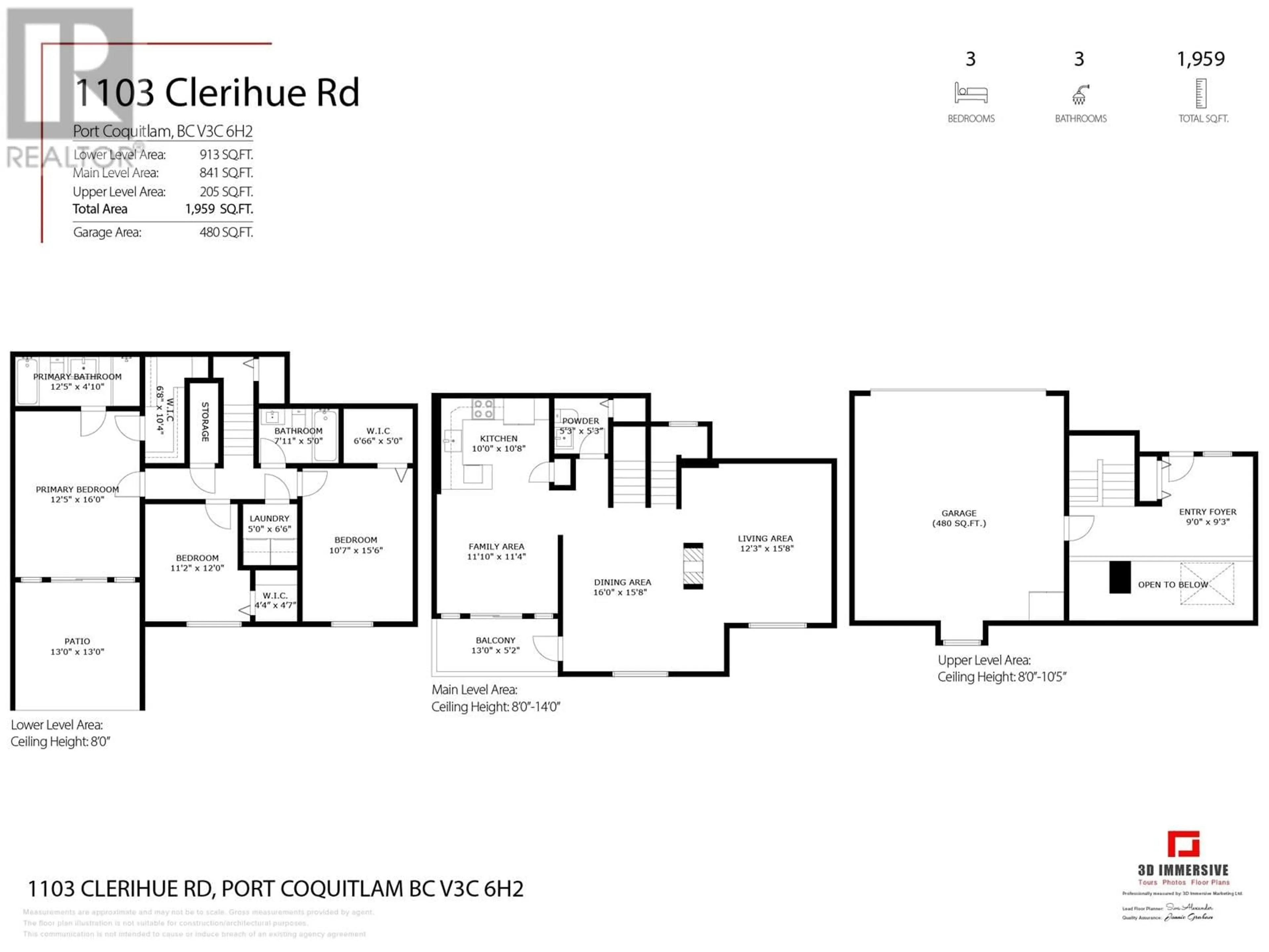 Floor plan for 1103 CLERIHUE ROAD, Port Coquitlam British Columbia V3C6H2