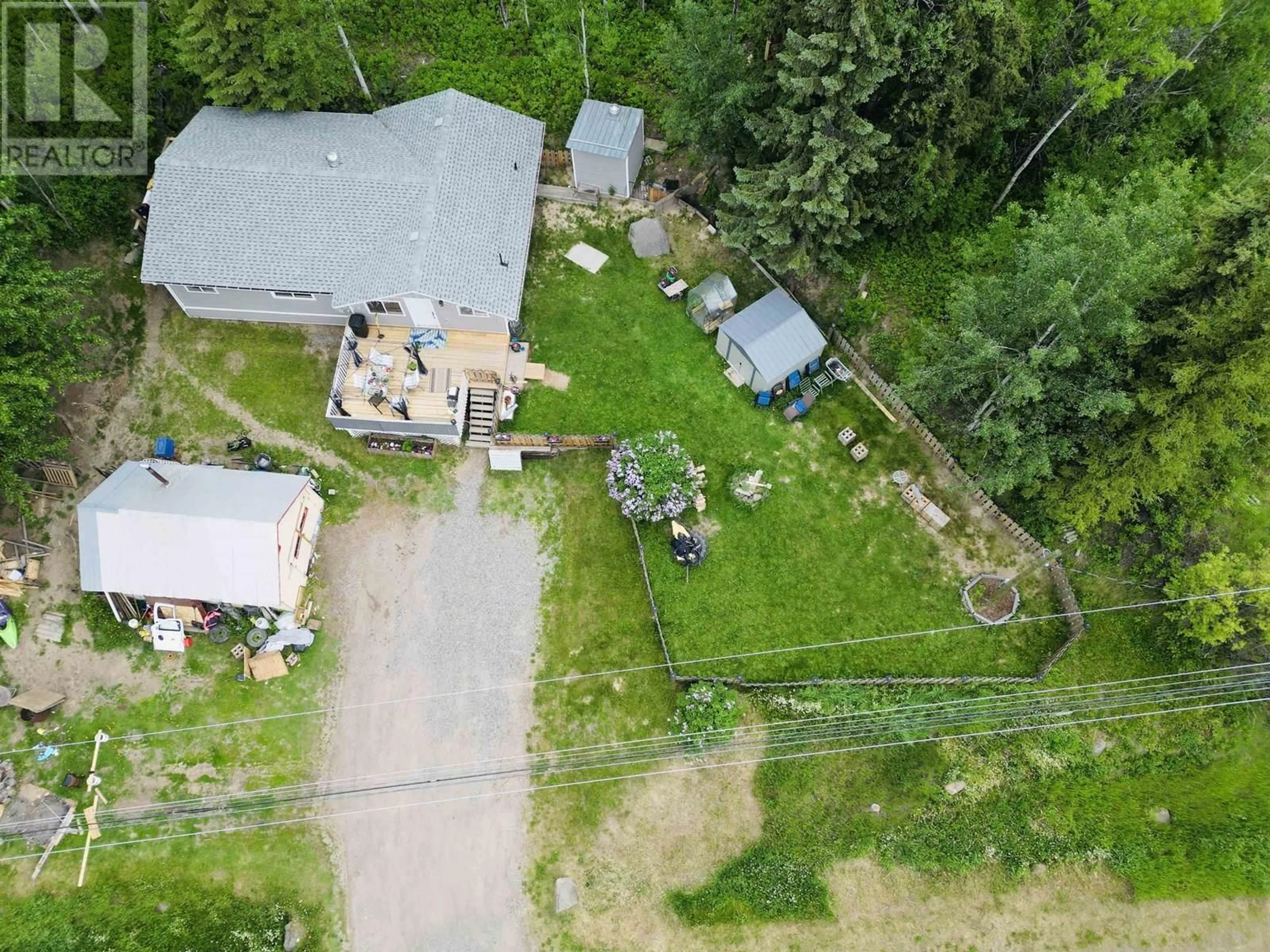 A pic from outside/outdoor area/front of a property/back of a property/a pic from drone, street for 2100 NASH ROAD, Burns Lake British Columbia V0J1E1