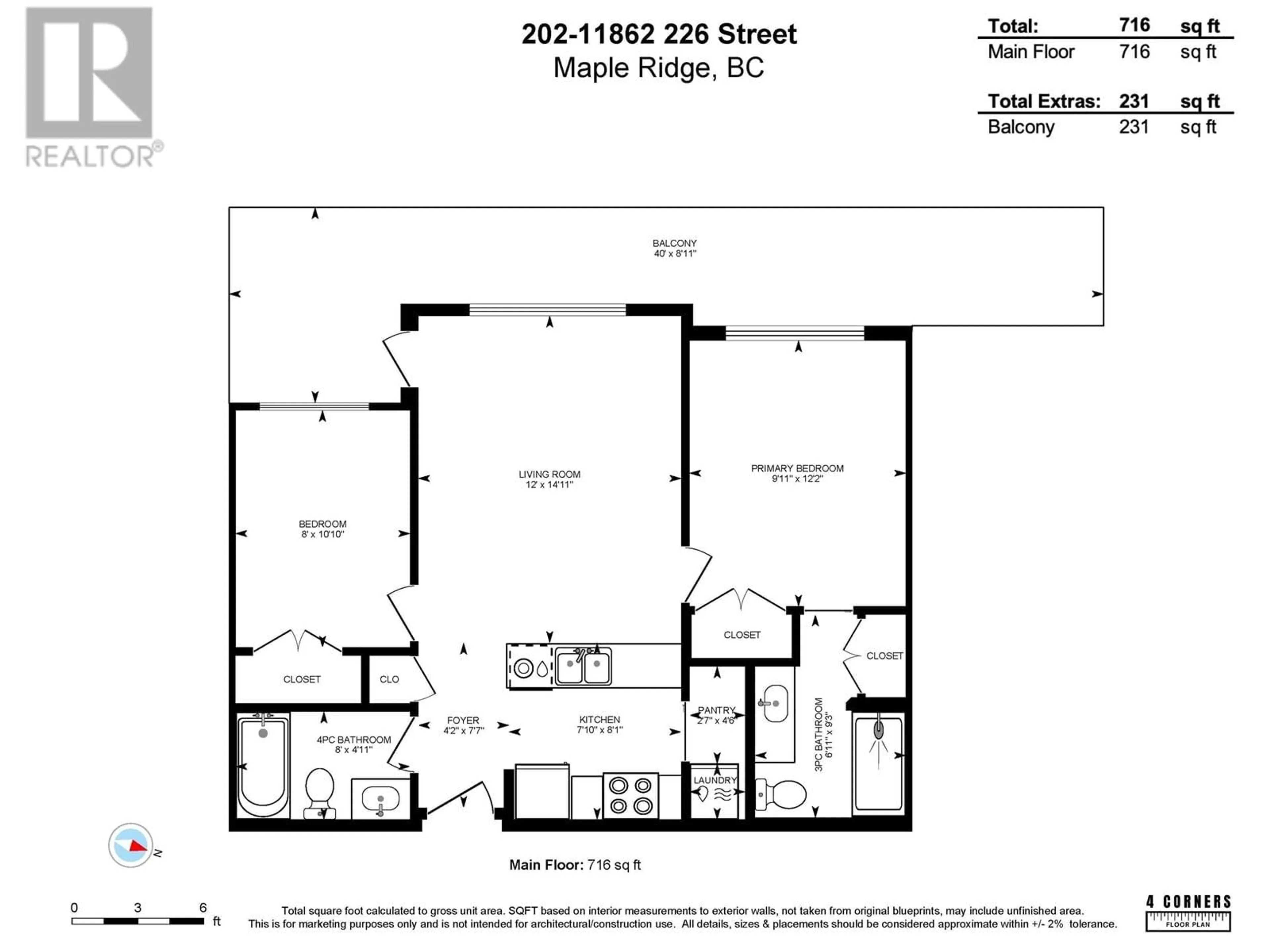 Floor plan for 202 - 11862 226 STREET, Maple Ridge British Columbia V2X9C8