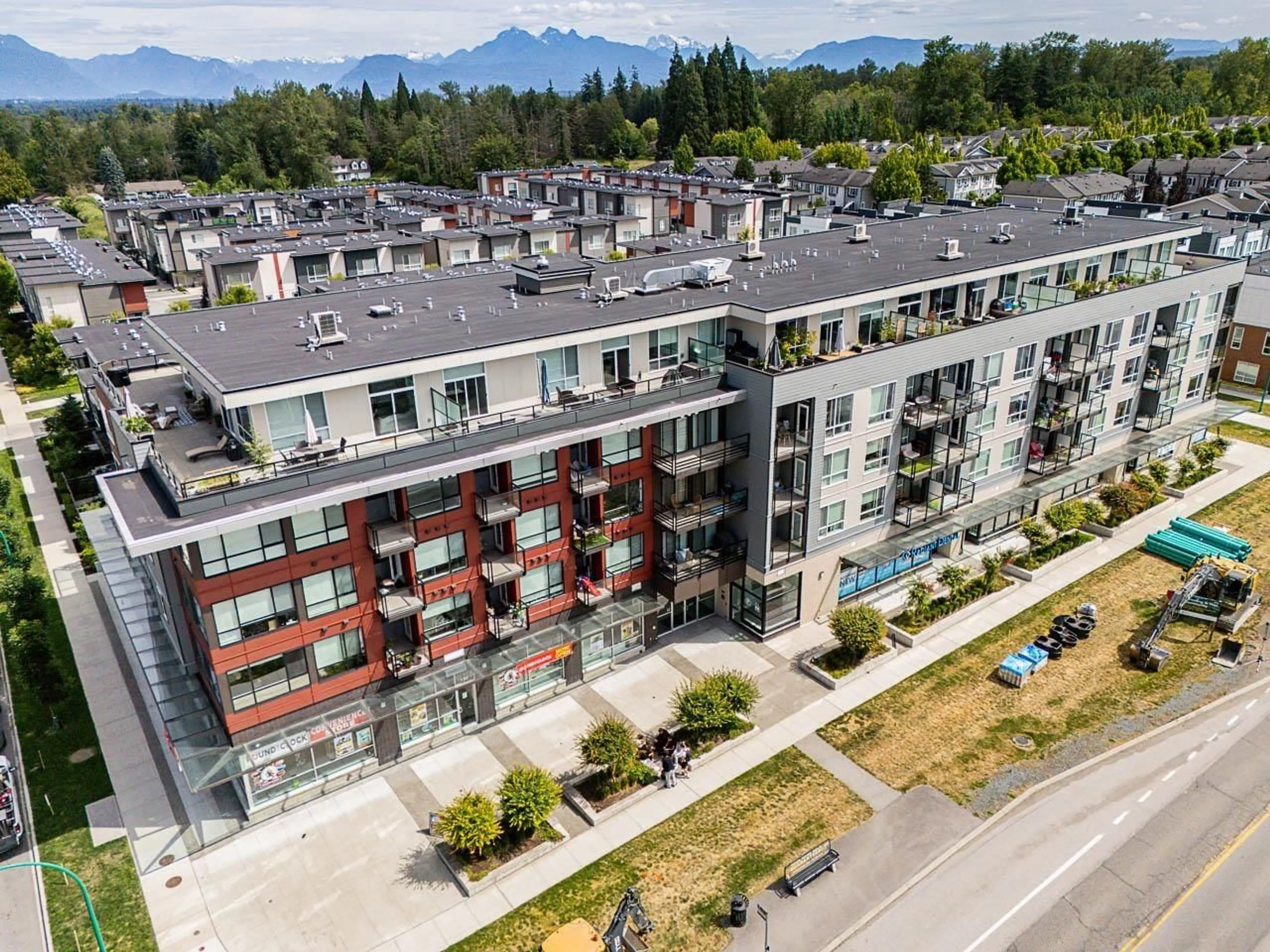 A pic from outside/outdoor area/front of a property/back of a property/a pic from drone, mountain view for 419 - 18811 72, Surrey British Columbia V4N6W7