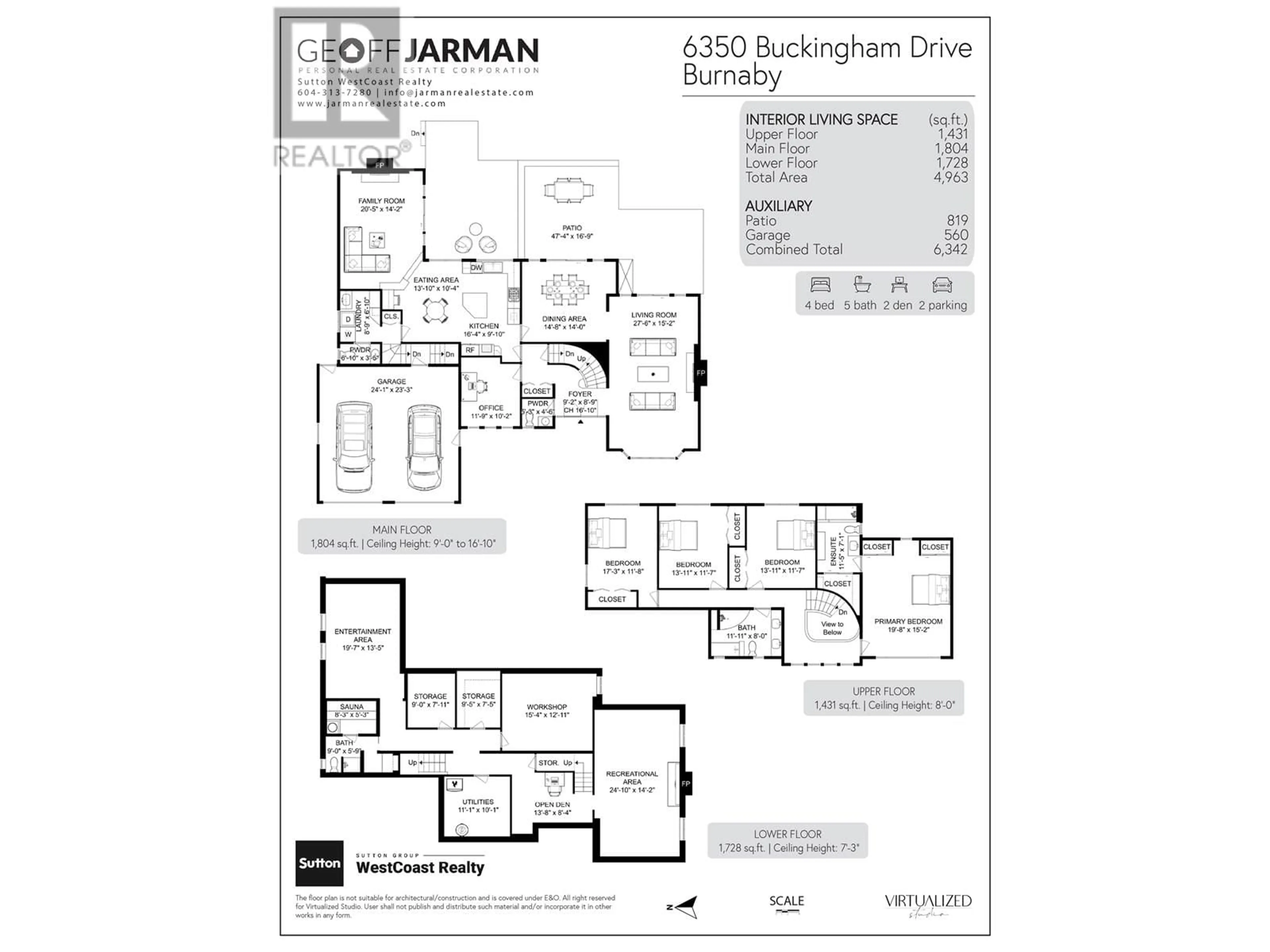 Floor plan for 6350 BUCKINGHAM DRIVE, Burnaby British Columbia V5E2A7