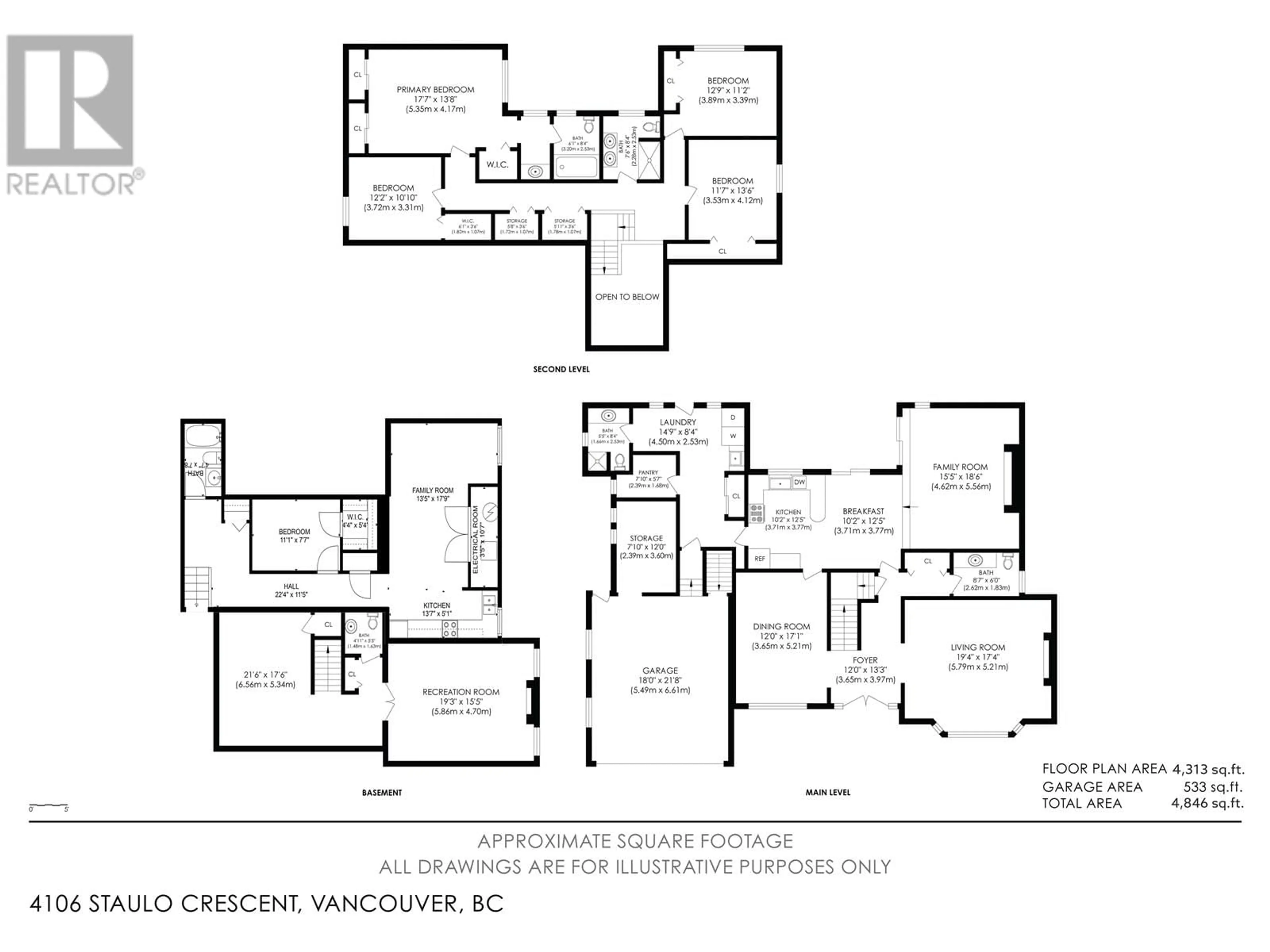 Floor plan for 4106 STAULO CRESCENT, Vancouver British Columbia V6N3S2
