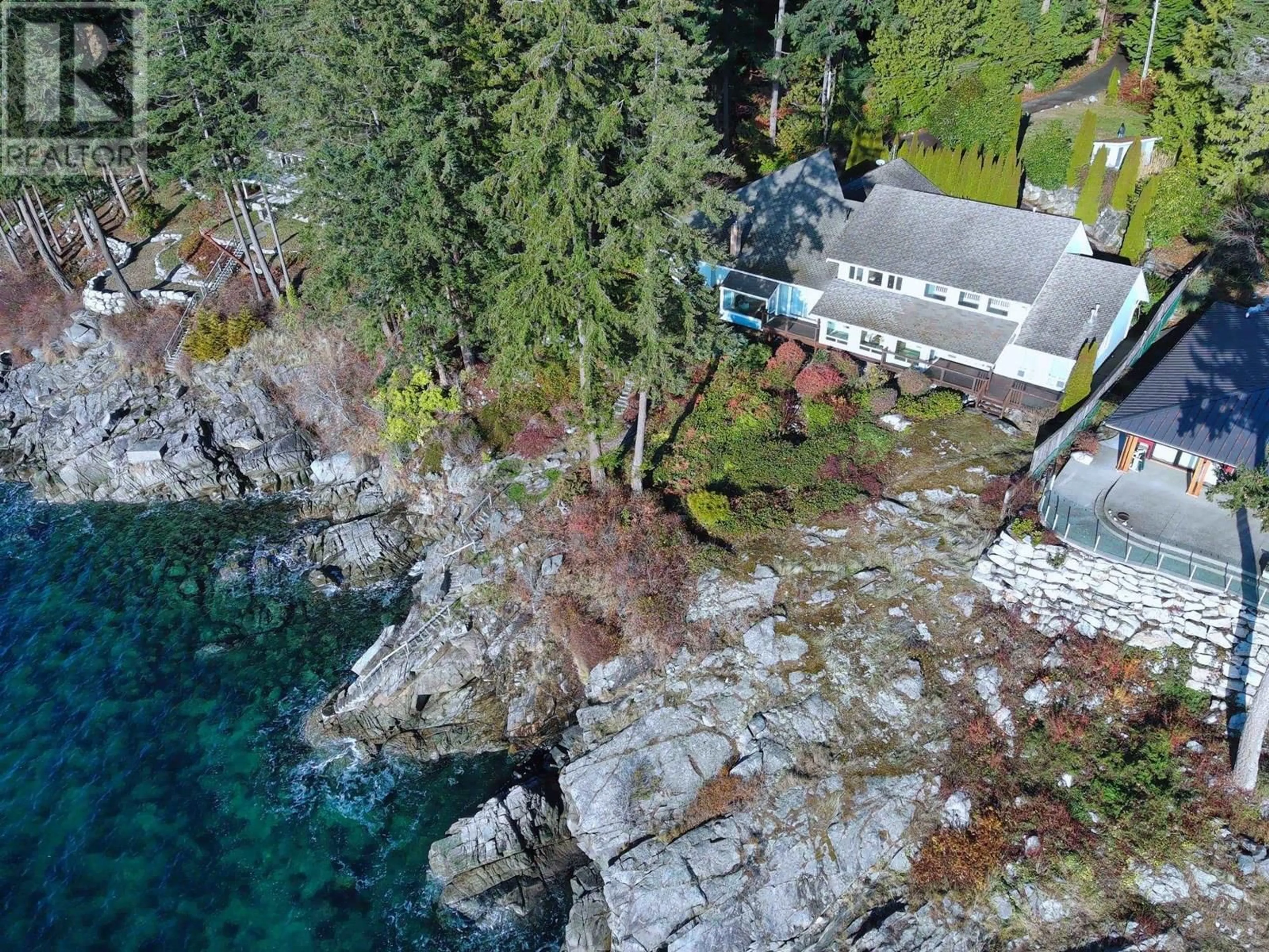 A pic from outside/outdoor area/front of a property/back of a property/a pic from drone, water/lake/river/ocean view for 2525 LOWER ROAD, Roberts Creek British Columbia V0N2W4