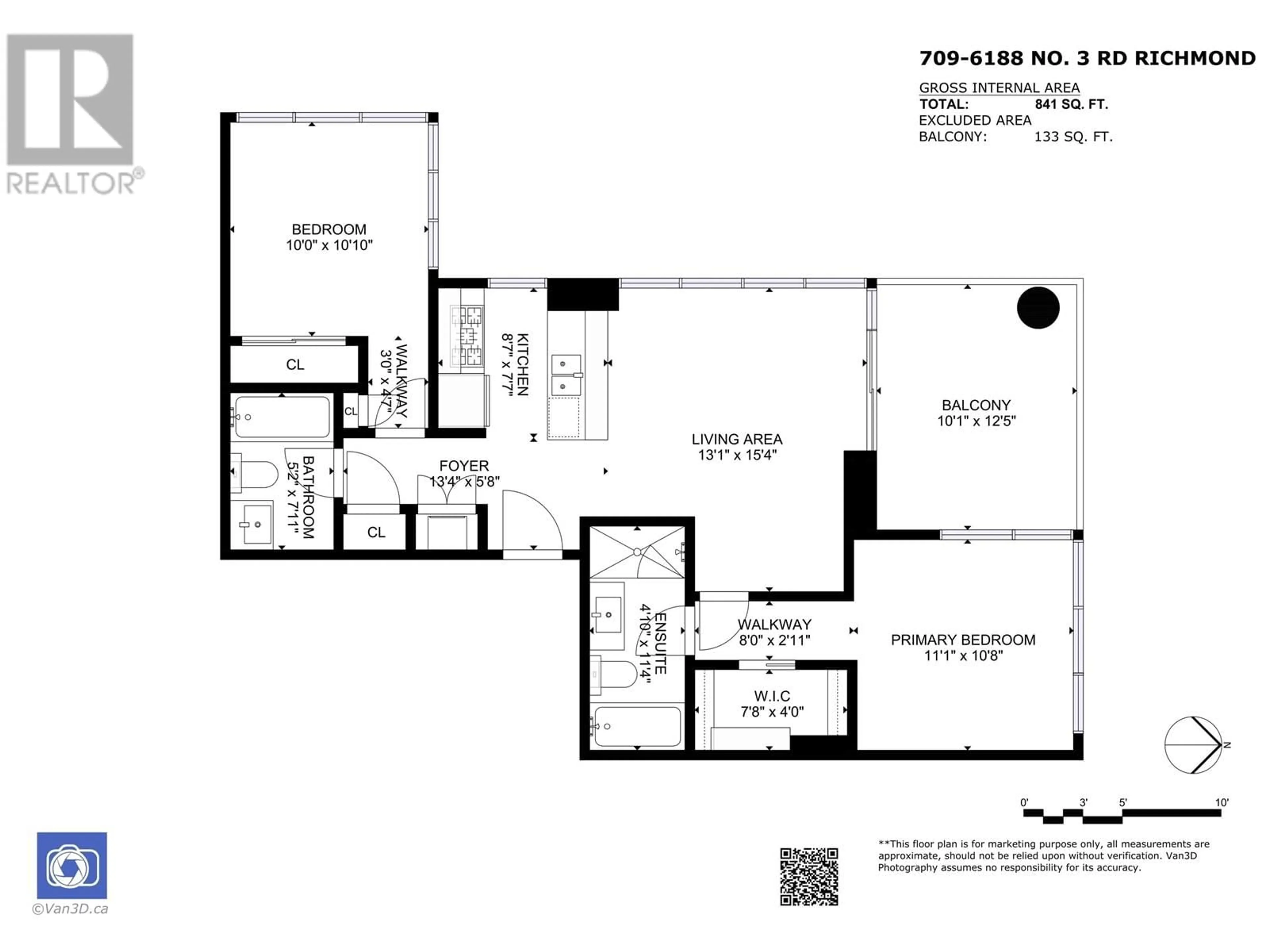 Floor plan for 709 - 6188 NO. 3 ROAD, Richmond British Columbia V6Y0J3