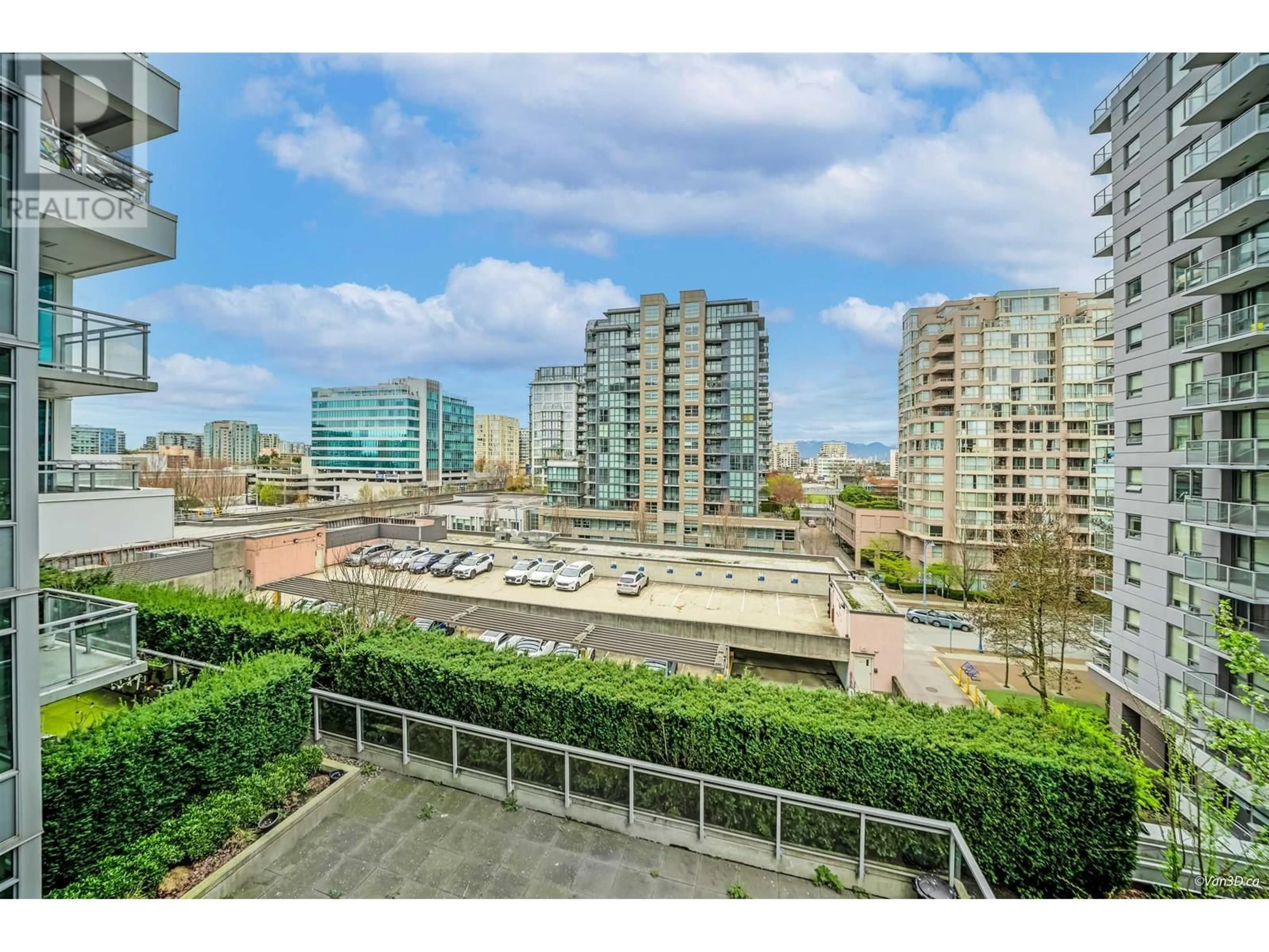 Patio, city buildings view from balcony for 709 - 6188 NO. 3 ROAD, Richmond British Columbia V6Y0J3