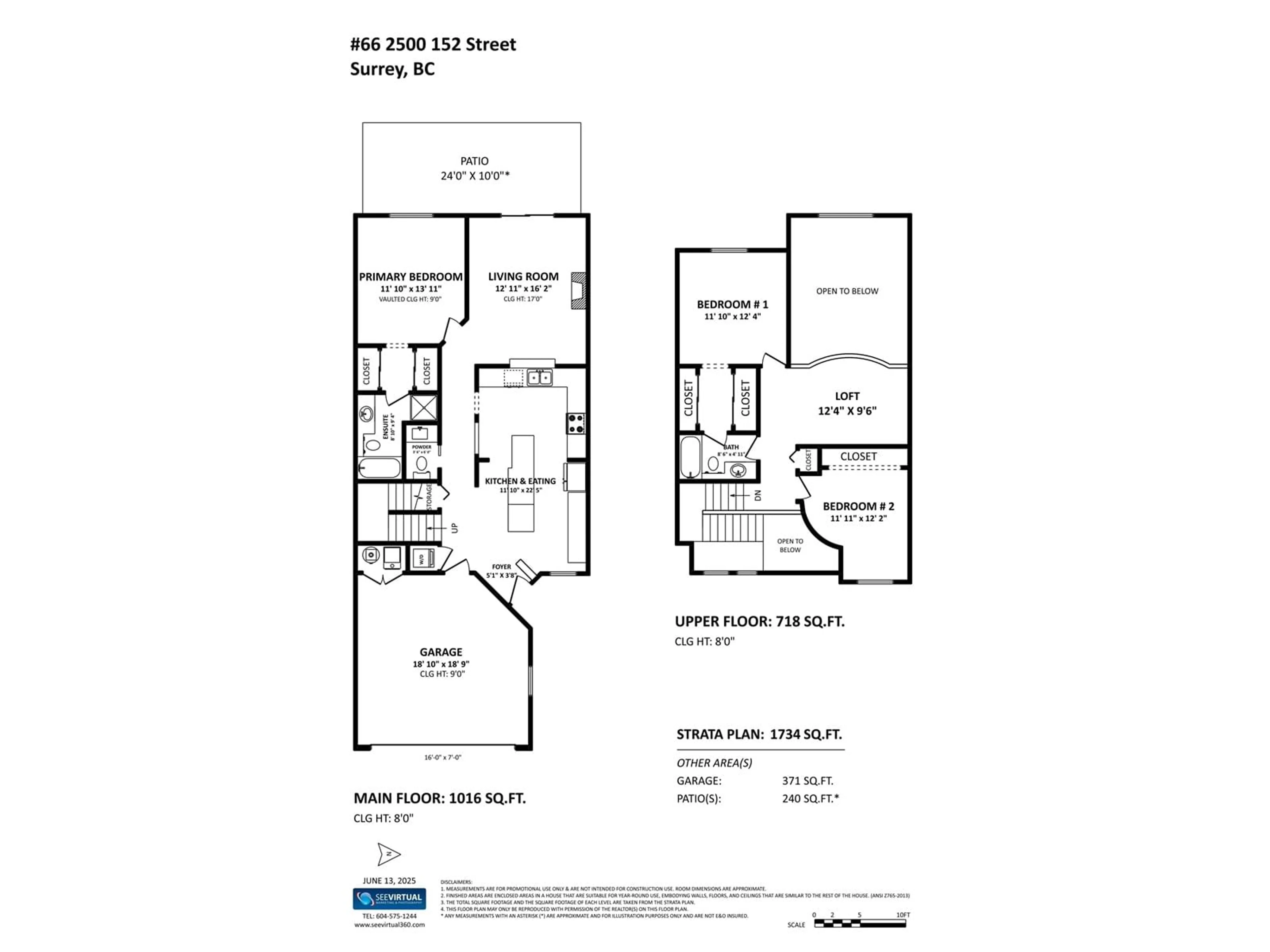 Floor plan for 66 - 2500 152, Surrey British Columbia V4P1M8