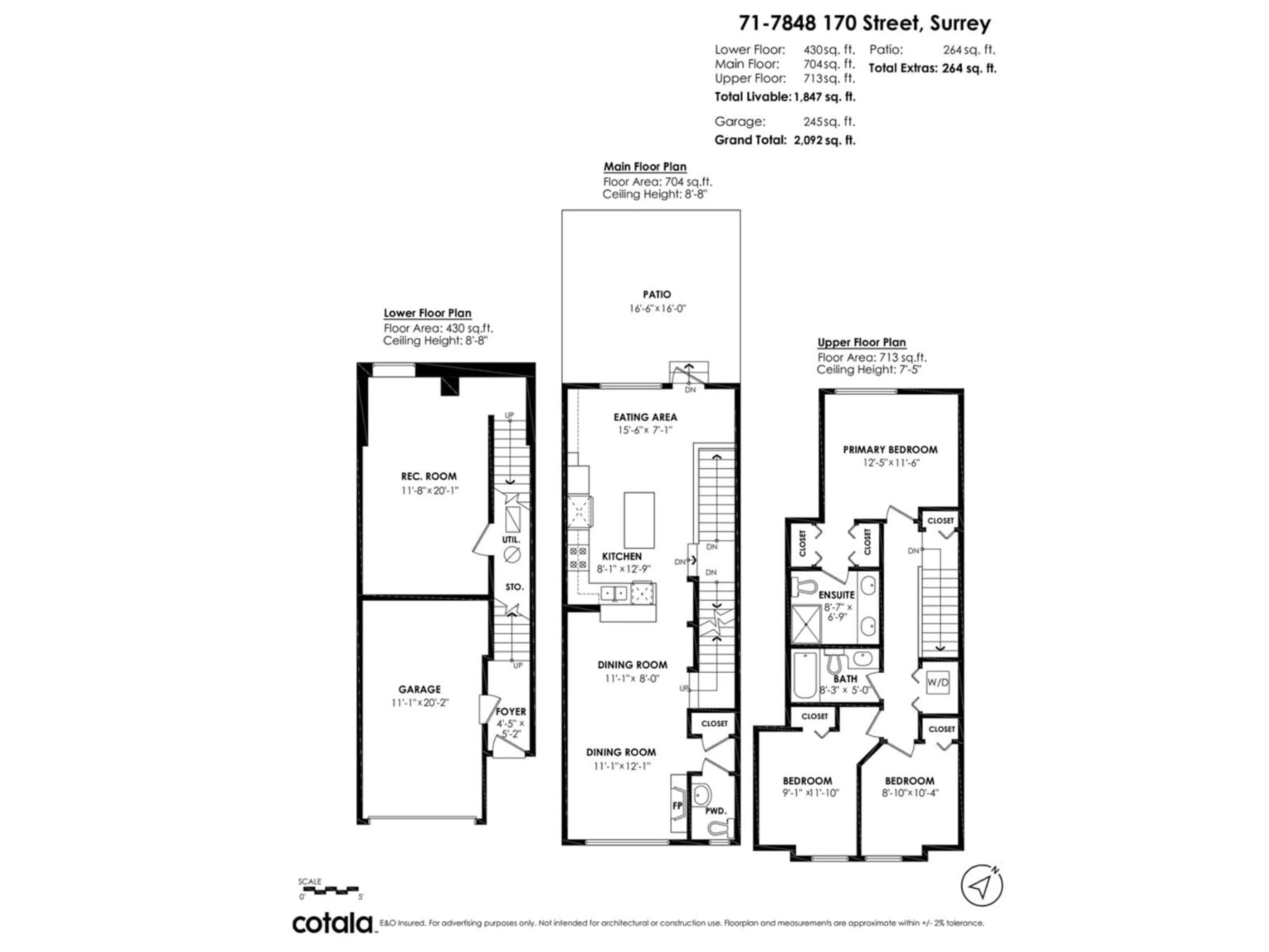 Floor plan for 71 - 7848 170, Surrey British Columbia V4N6M4
