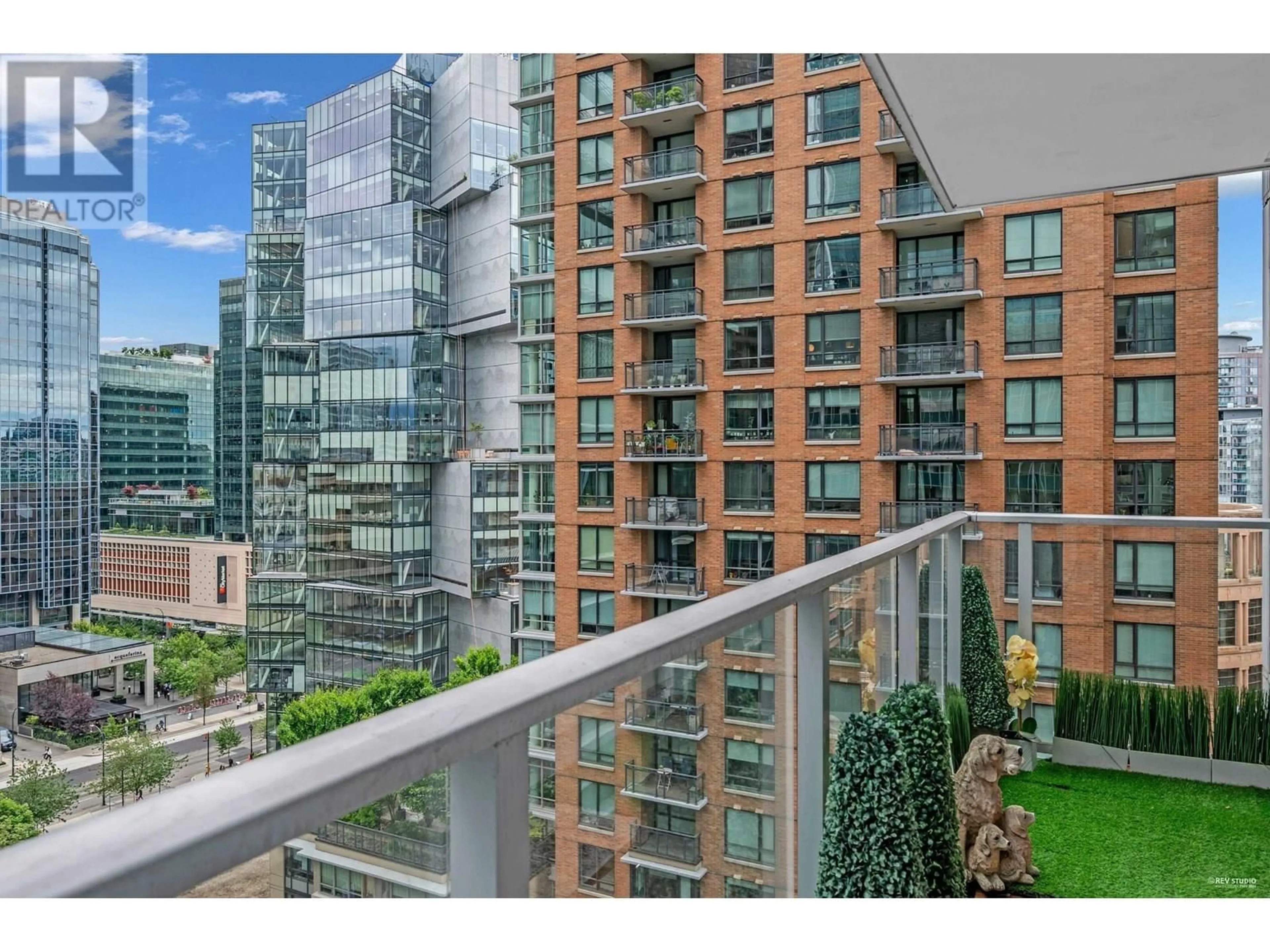 Balcony in the apartment, city buildings view from balcony for 1709 - 777 RICHARDS STREET, Vancouver British Columbia V6B0M6