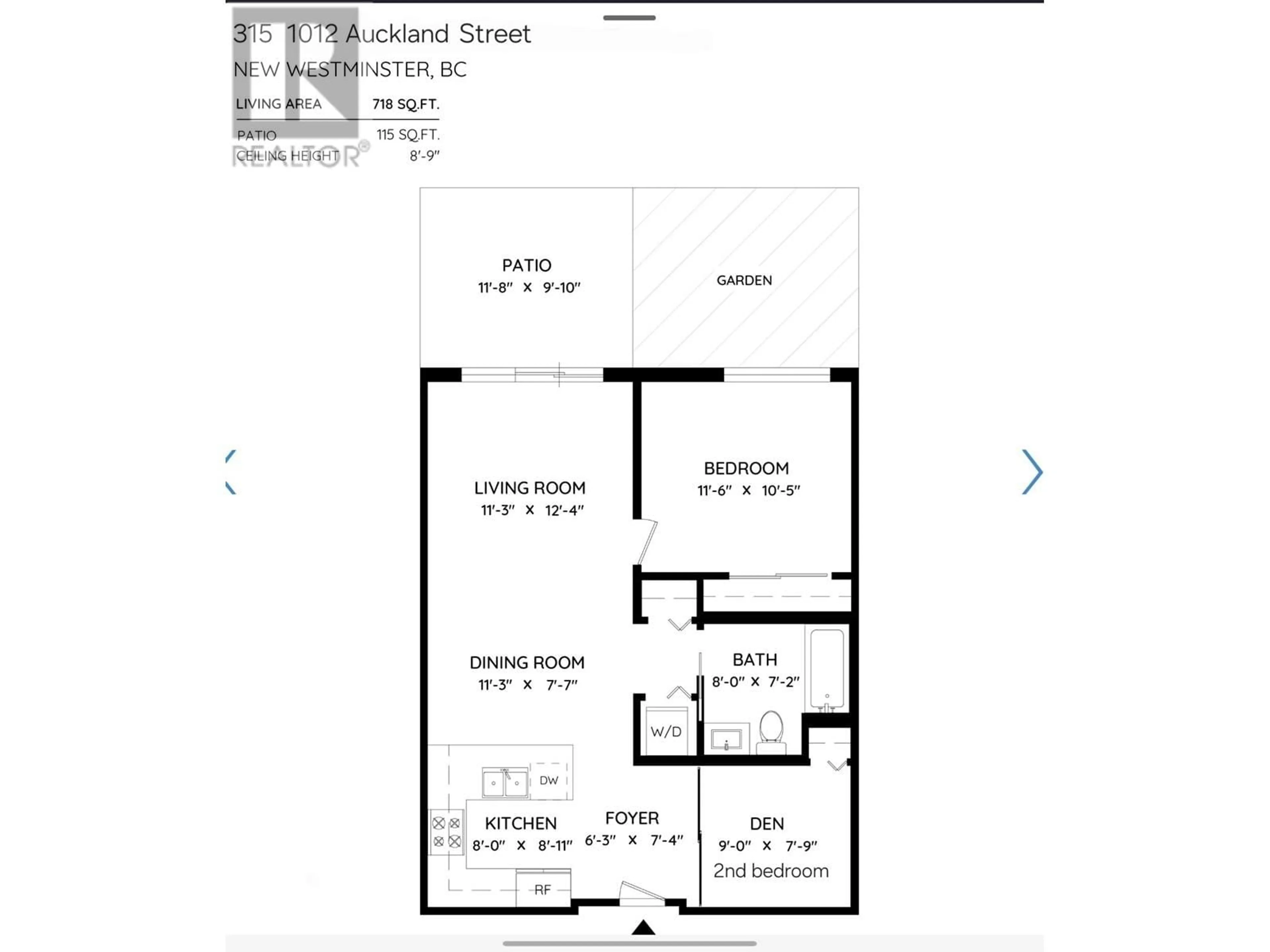 Floor plan for 315 - 1012 AUCKLAND STREET, New Westminster British Columbia V3M0M3