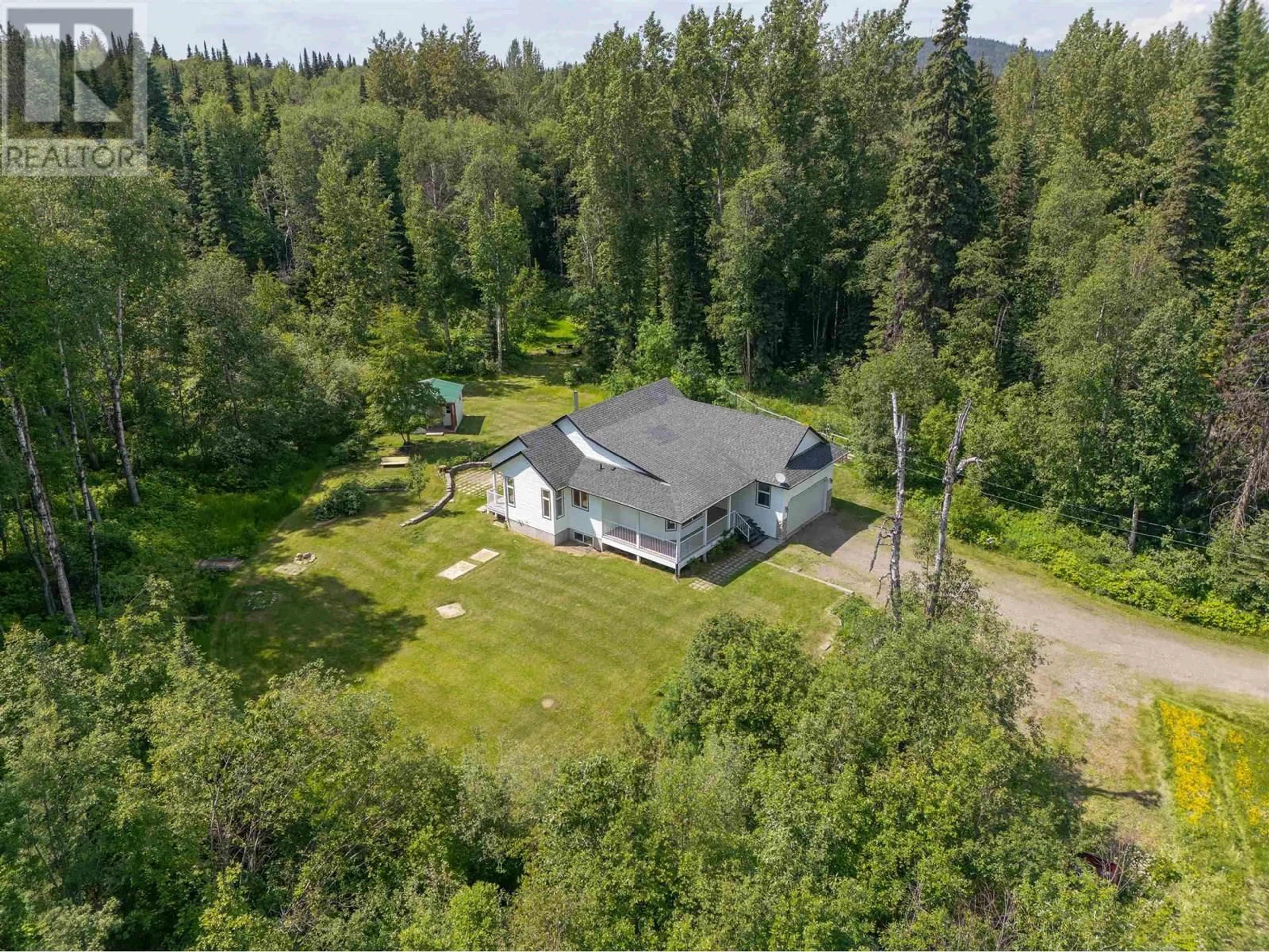 A pic from outside/outdoor area/front of a property/back of a property/a pic from drone, forest/trees view for 6219 FRANCA ROAD, Prince George British Columbia V2K5H5