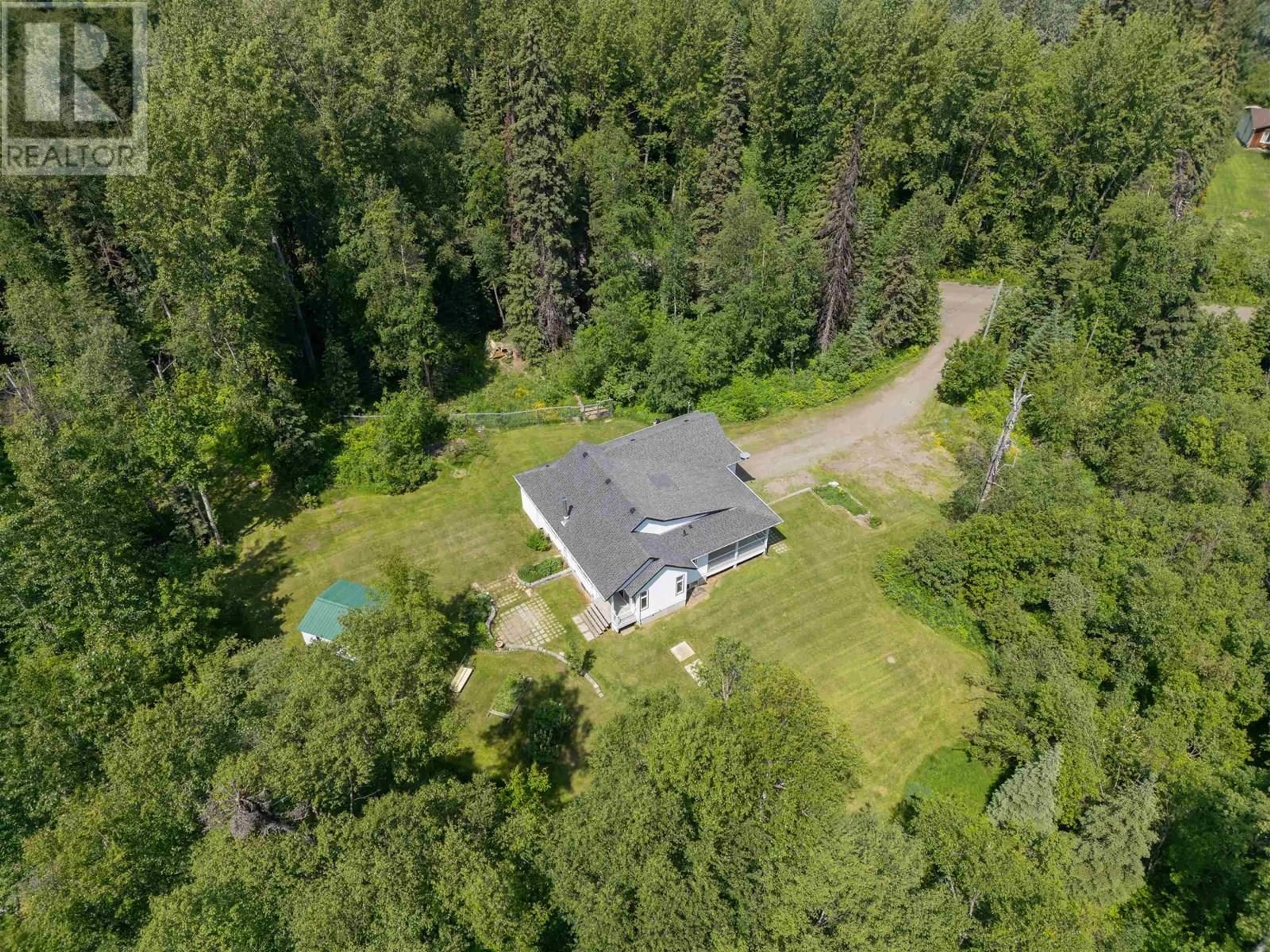 A pic from outside/outdoor area/front of a property/back of a property/a pic from drone, forest/trees view for 6219 FRANCA ROAD, Prince George British Columbia V2K5H5