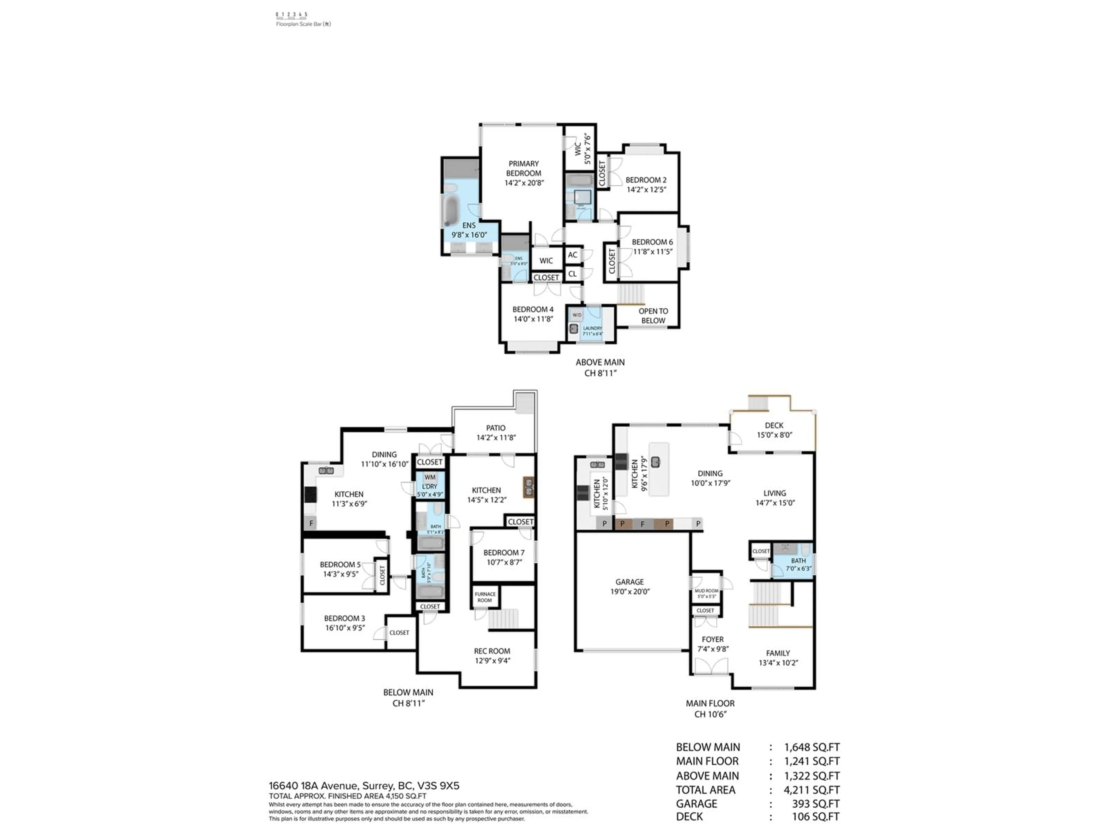 Floor plan for 16640 18A, Surrey British Columbia V3Z9X5