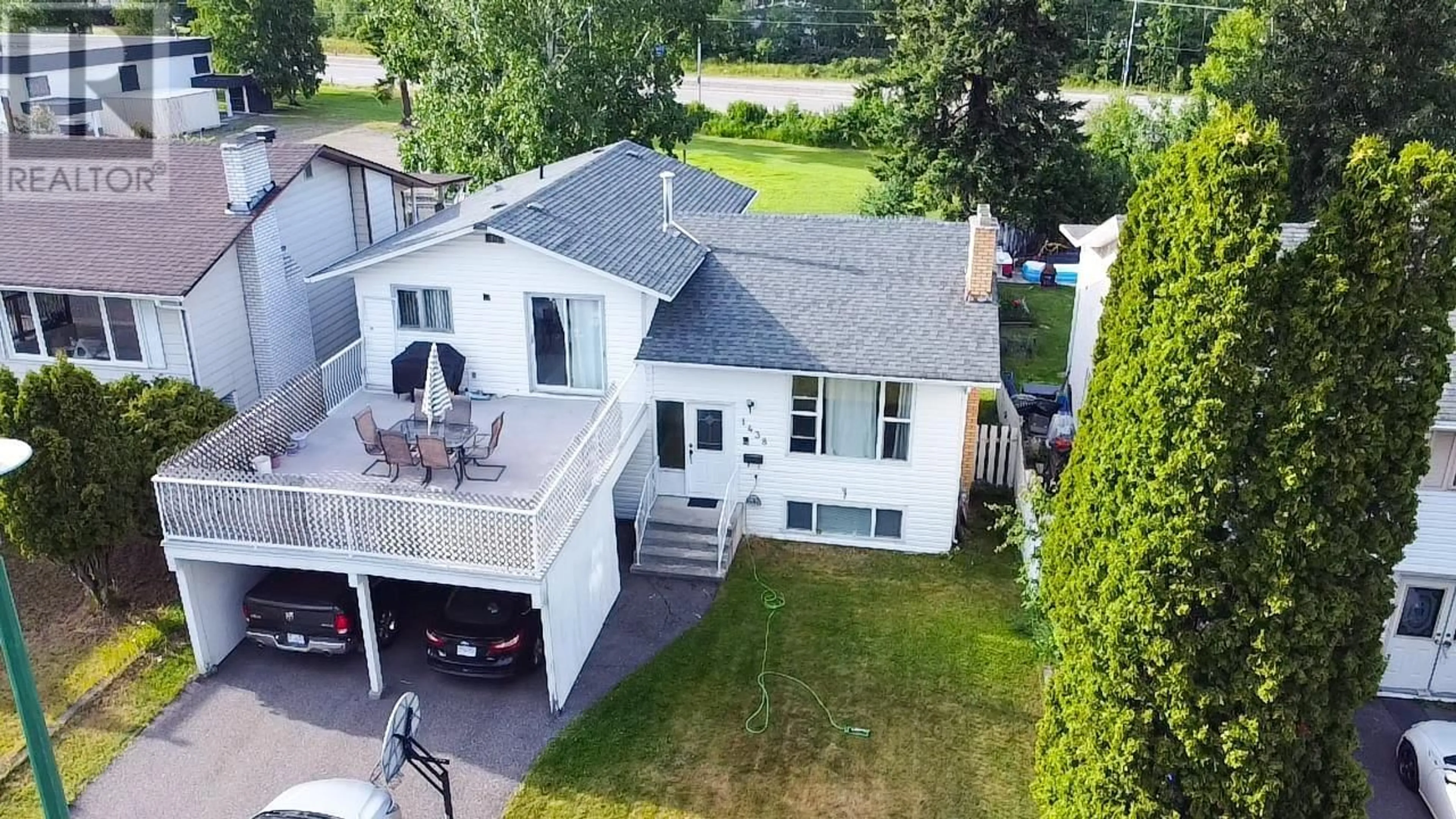 A pic from outside/outdoor area/front of a property/back of a property/a pic from drone, unknown for 1438 VAN BIEN AVENUE, Prince George British Columbia V2L5H1