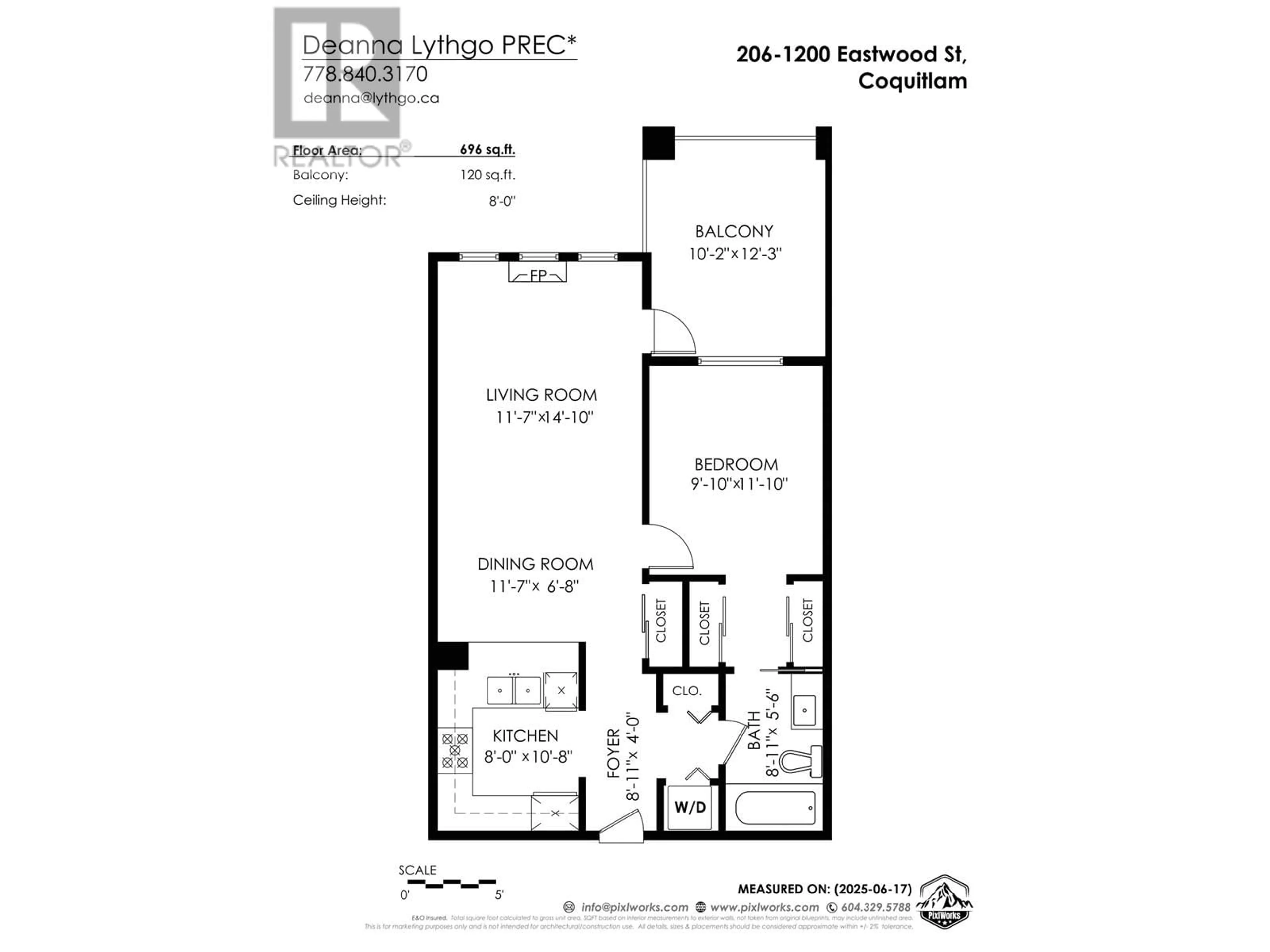 Floor plan for 206 - 1200 EASTWOOD STREET, Coquitlam British Columbia V3B7R9