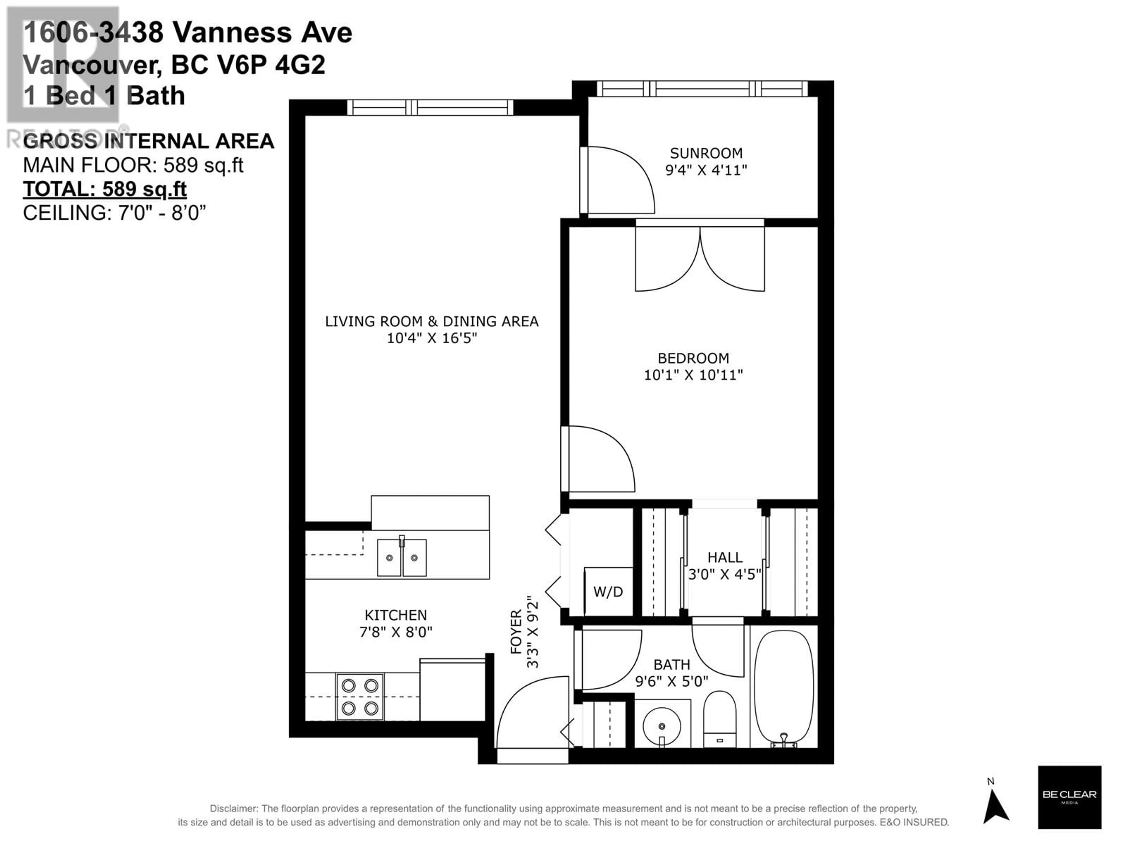 Floor plan for 1606 - 3438 VANNESS AVENUE, Vancouver British Columbia V5R6E7