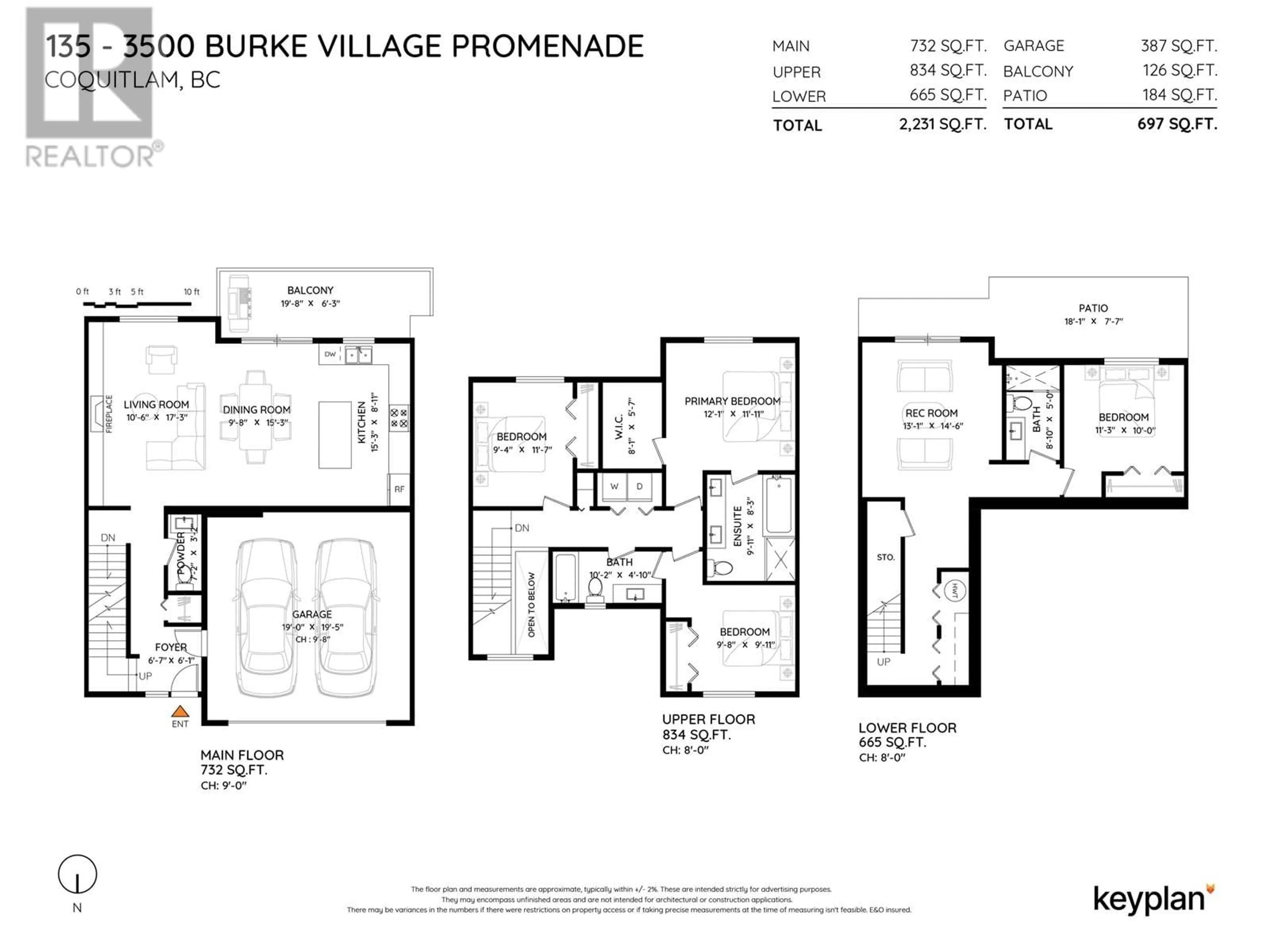 Floor plan for 135 - 3500 BURKE VILLAGE PROMENADE, Coquitlam British Columbia V3E0N2