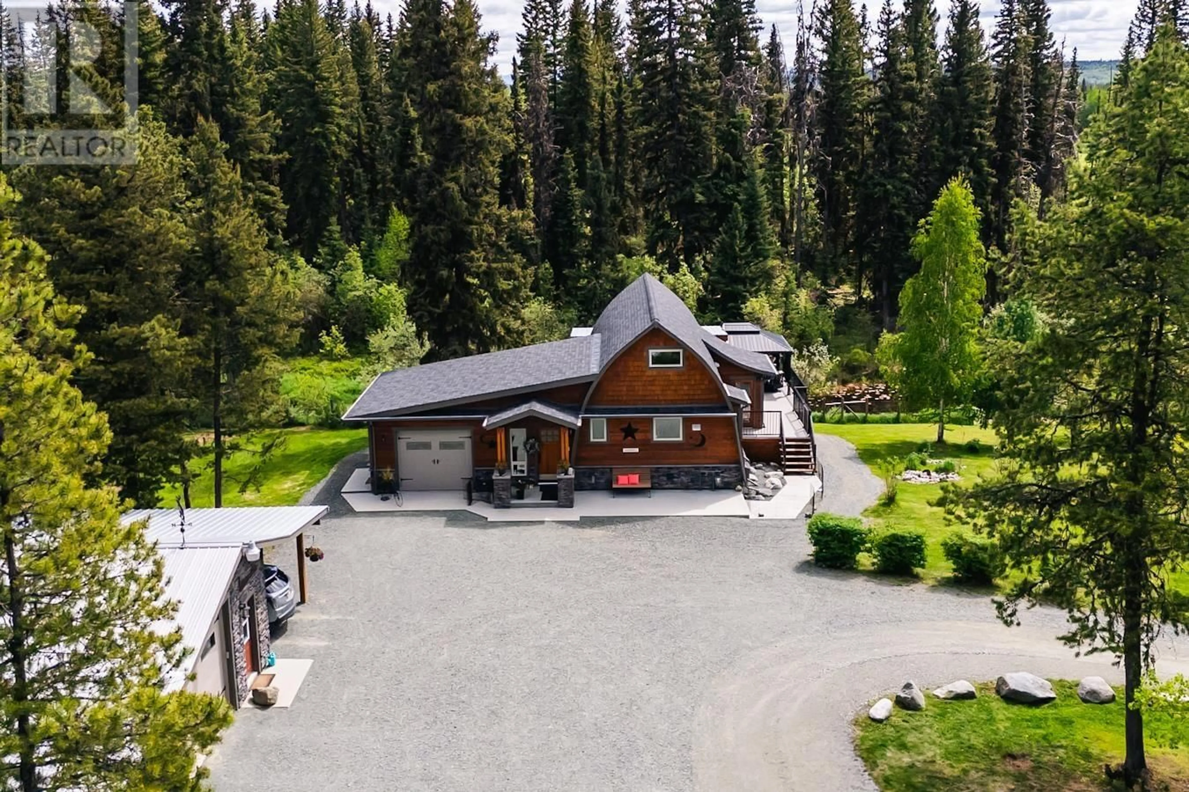 A pic from outside/outdoor area/front of a property/back of a property/a pic from drone, mountain view for 15720 BLACKWATER ROAD, Prince George British Columbia V2N6G7