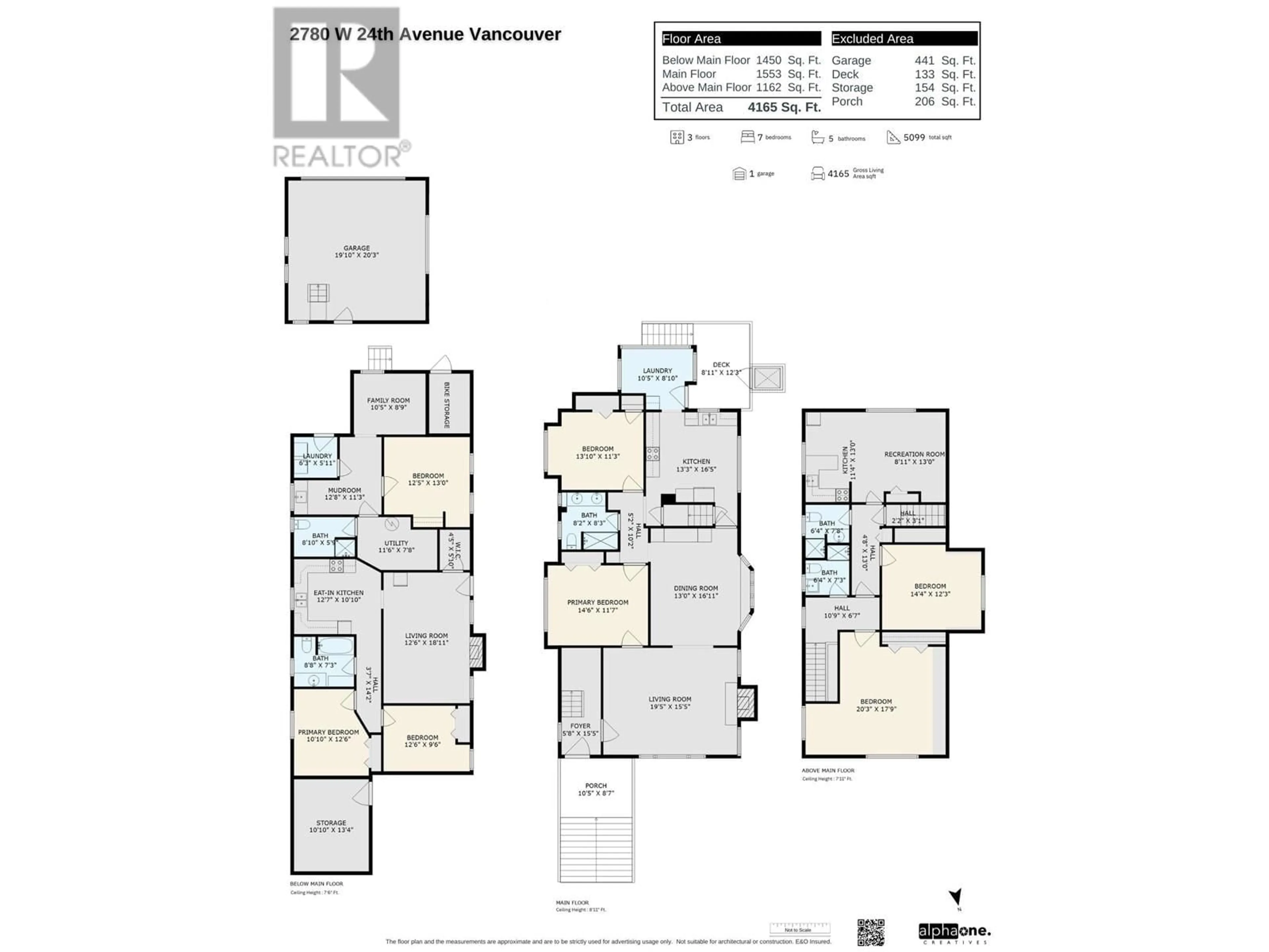 Floor plan for 2780 24TH AVENUE, Vancouver British Columbia V6L1R1