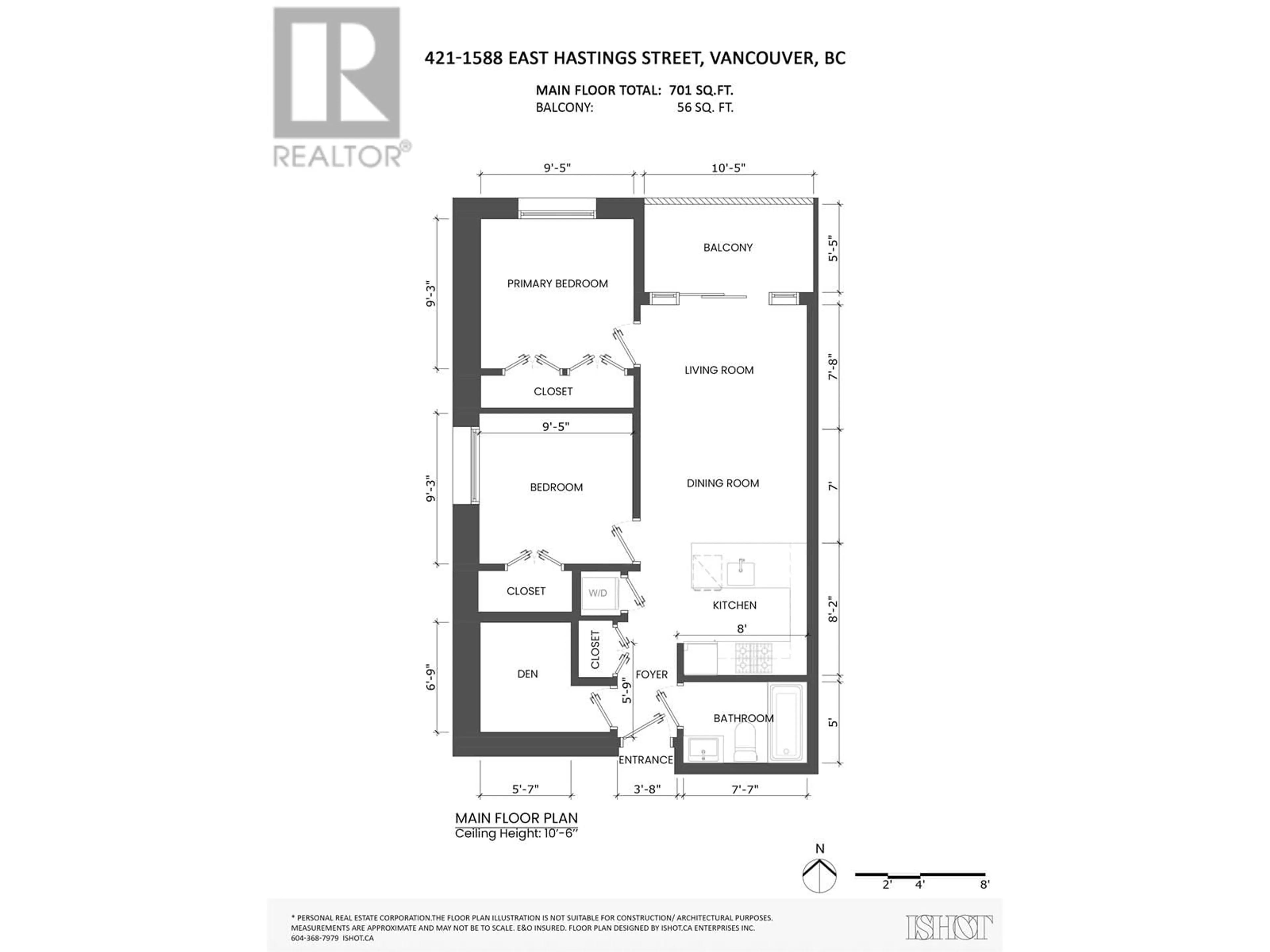 Floor plan for 421 - 1588 HASTINGS STREET, Vancouver British Columbia V5L0B8