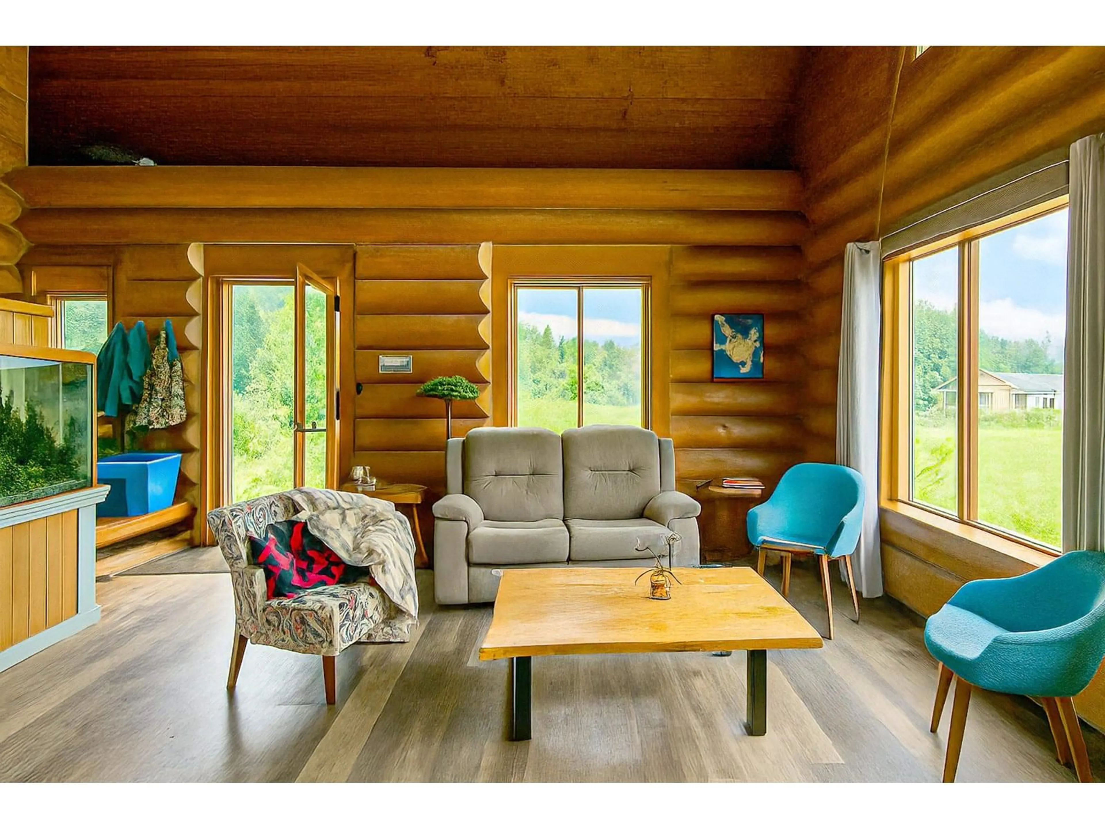 Living room with furniture, wood/laminate floor for 33153 SMITH, Mission British Columbia V4S1L6