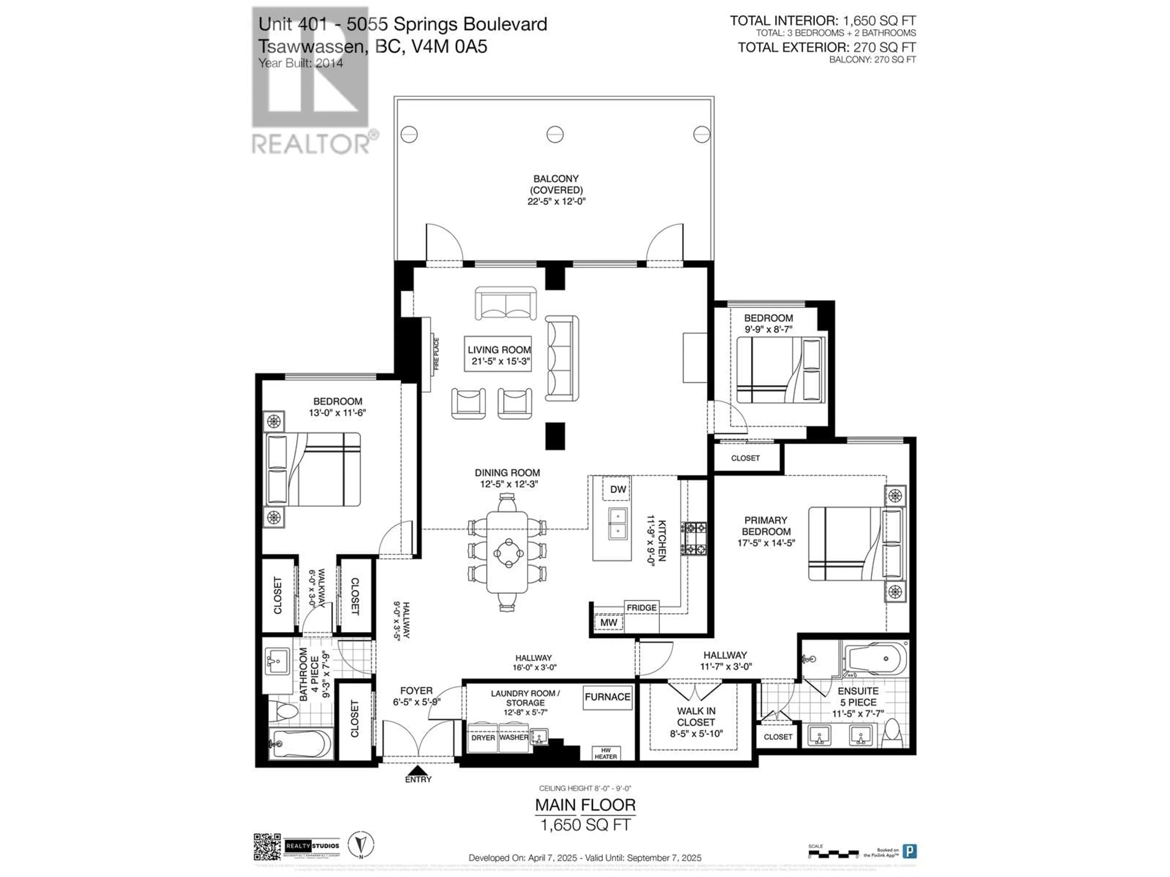 Floor plan for 401 - 5055 SPRINGS BOULEVARD, Delta British Columbia V4M0A5