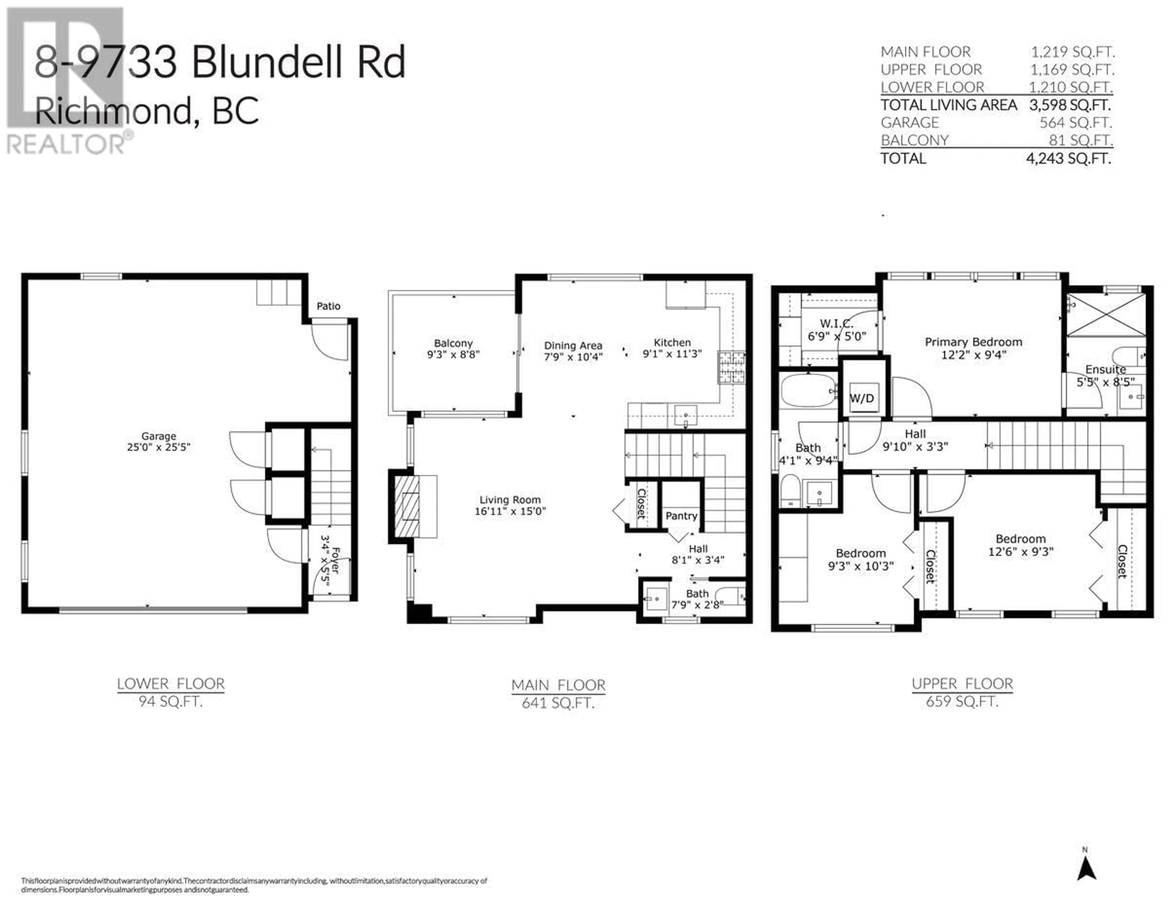 Floor plan for 8 - 9733 BLUNDELL ROAD, Richmond British Columbia V6Y1K8