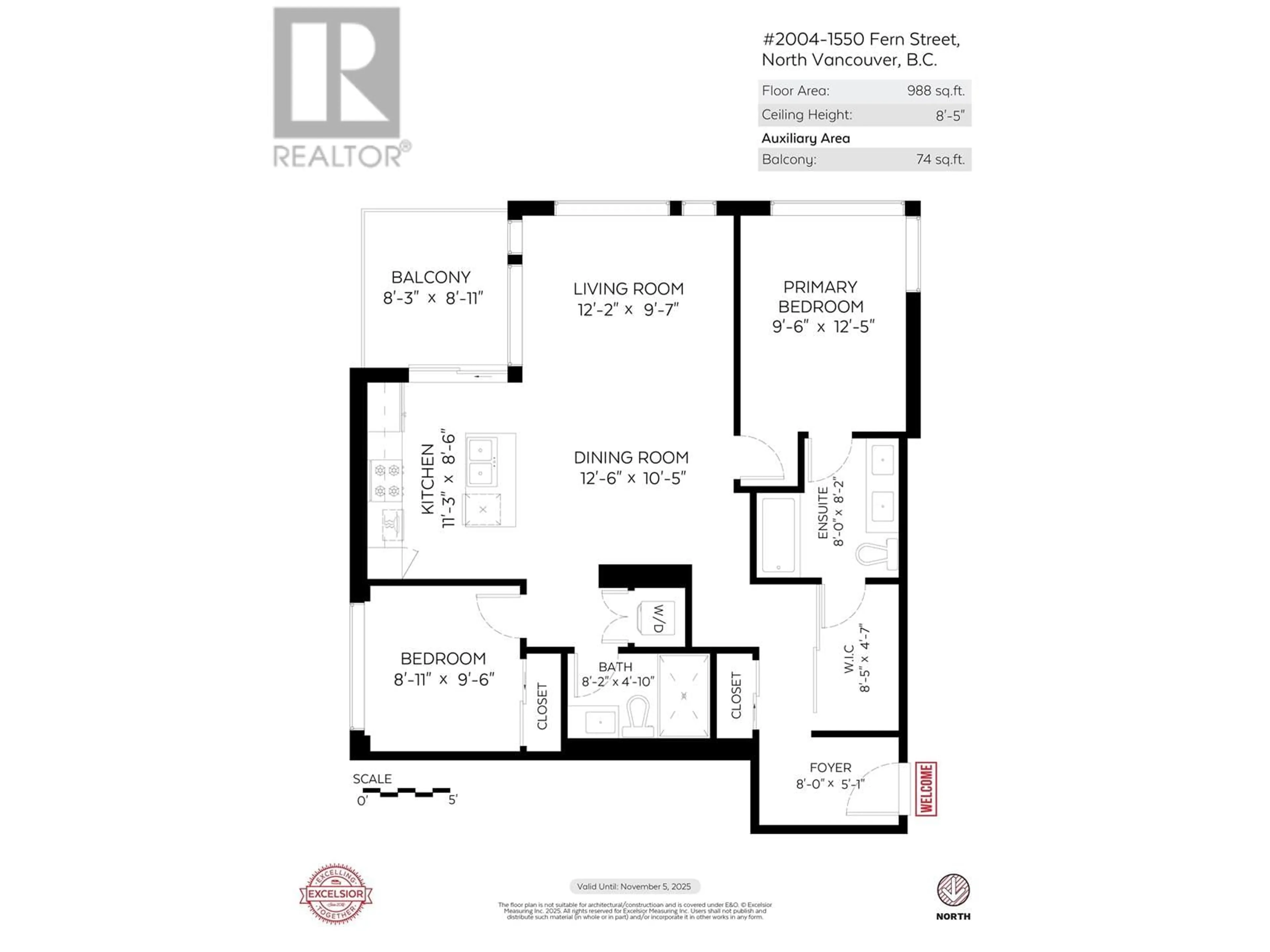 Floor plan for 2004 - 1550 FERN STREET, North Vancouver British Columbia V7J0A9