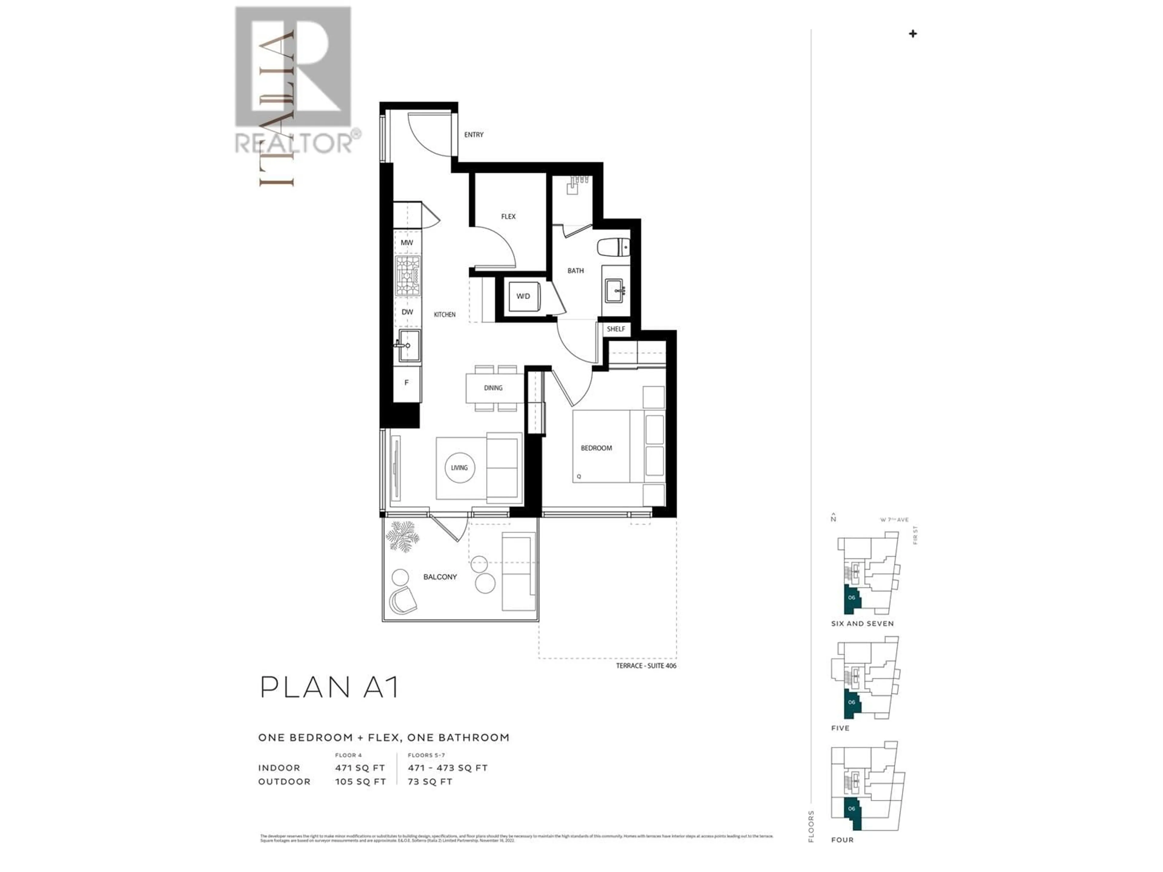 Floor plan for 706 - 2323 FIR STREET, Vancouver British Columbia V6J1S5