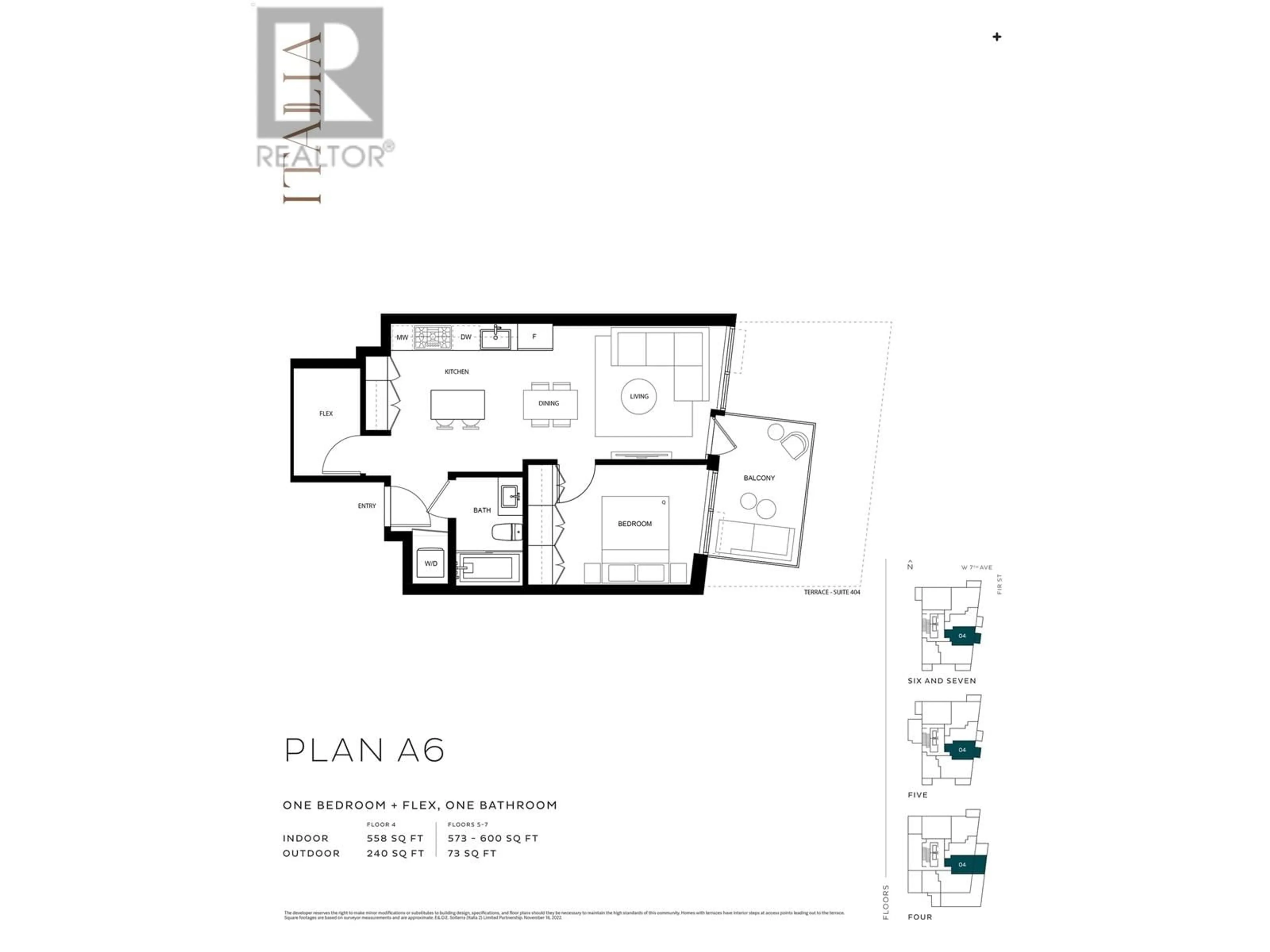 Floor plan for 504 - 2323 FIR STREET, Vancouver British Columbia V6J1S5