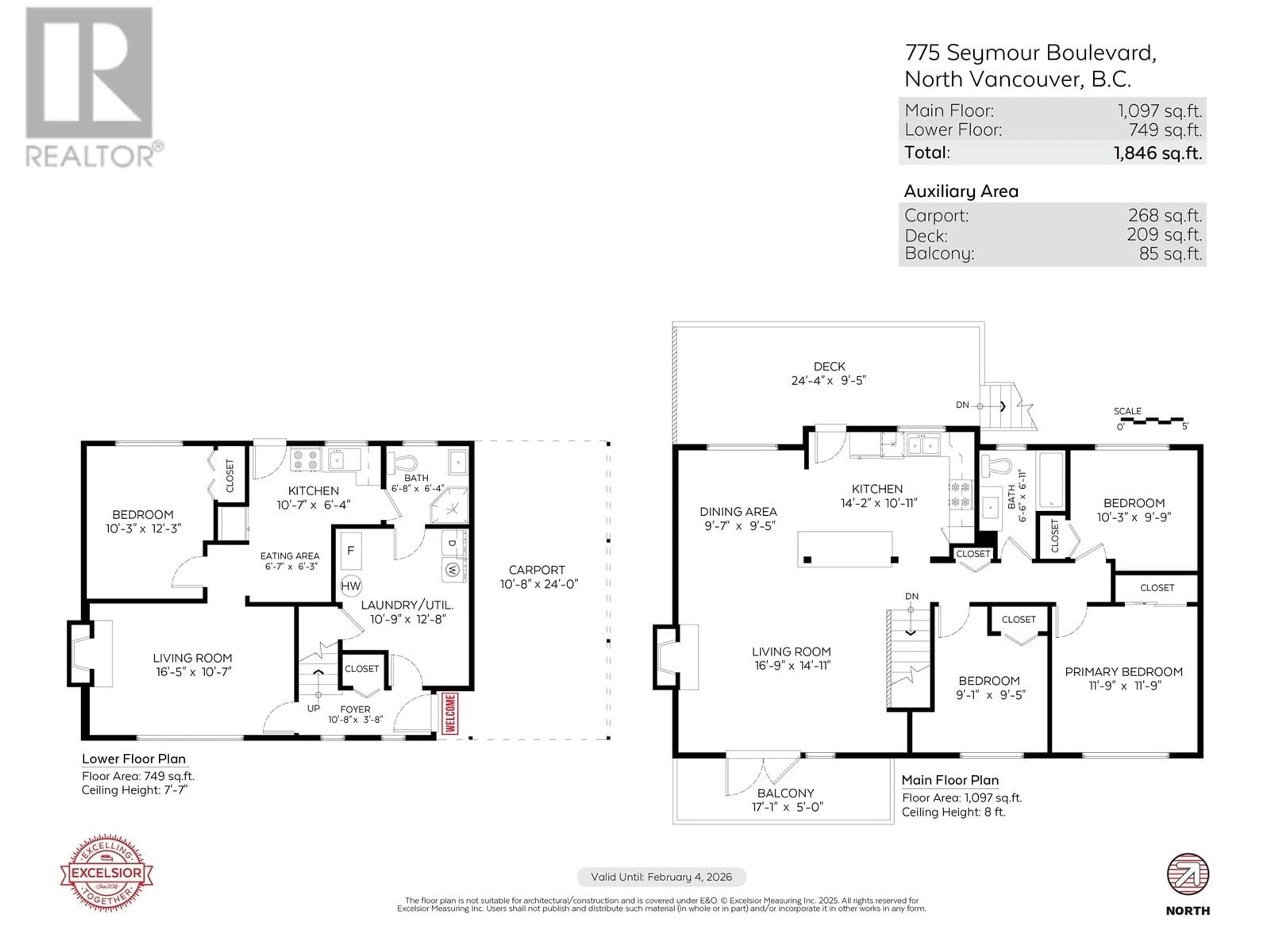 Floor plan for 775 SEYMOUR BOULEVARD, North Vancouver British Columbia V7J2J5