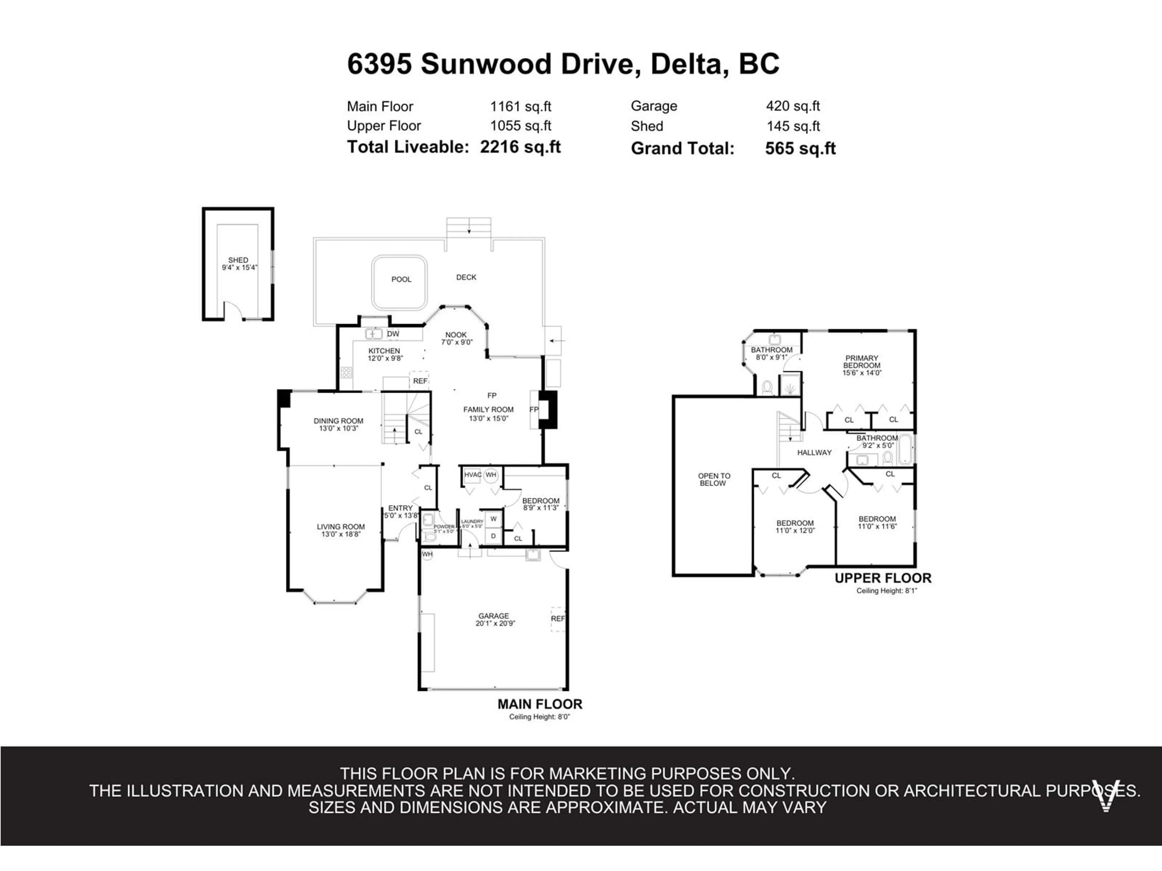 Floor plan for 6395 SUNWOOD, Delta British Columbia V4E3J6