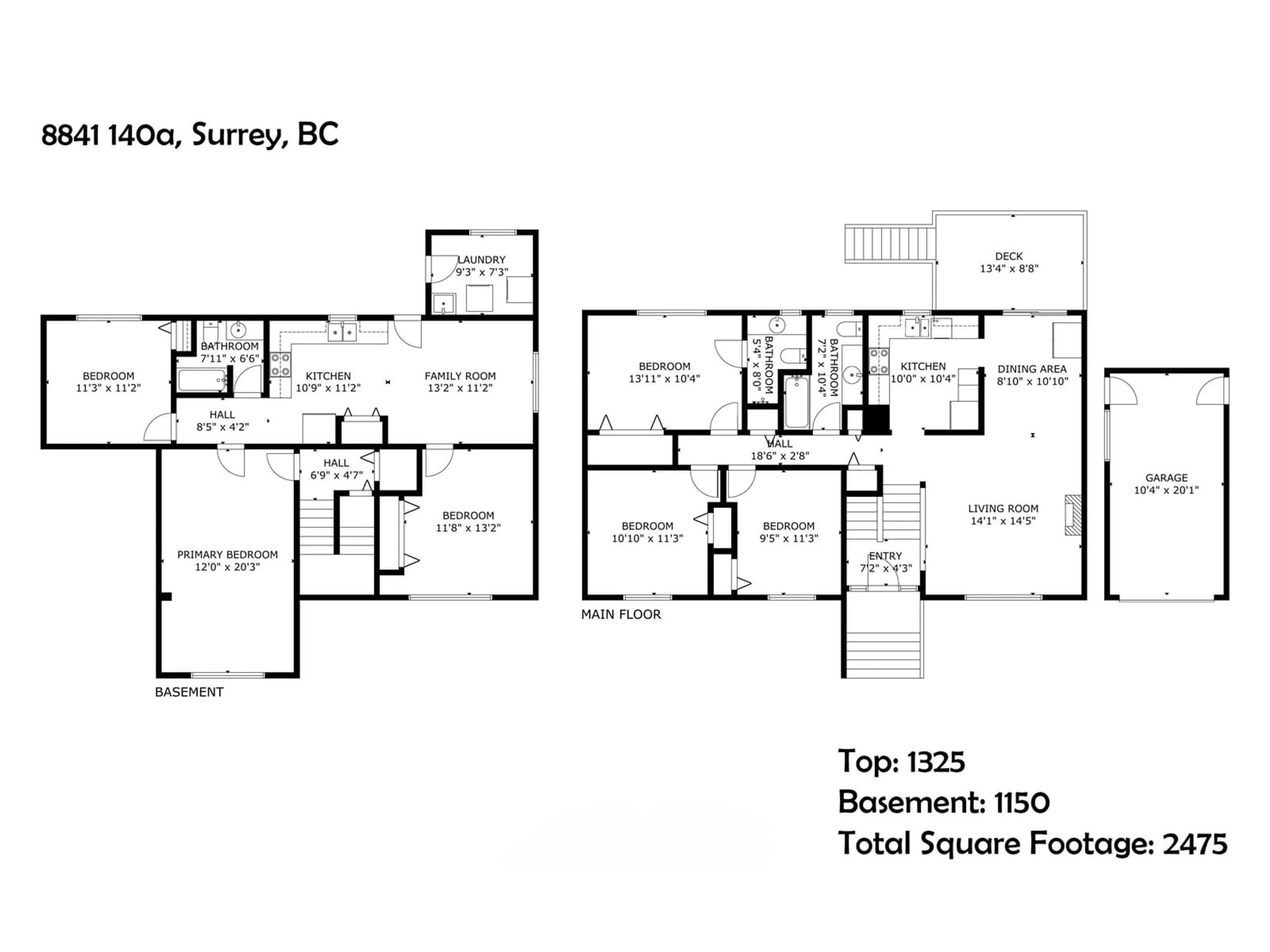Floor plan for 8841 140A, Surrey British Columbia V3V7H1