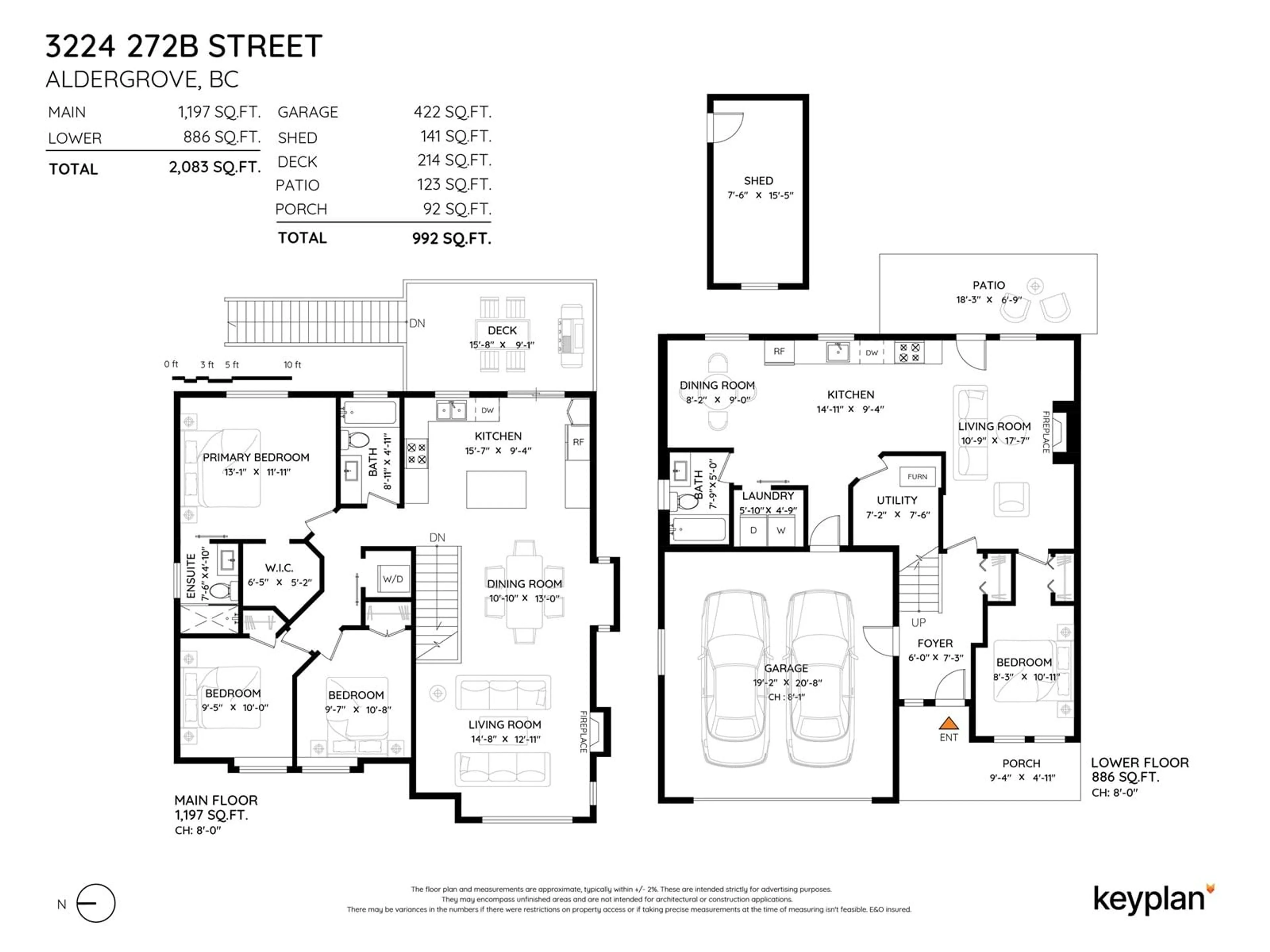 Floor plan for 3224 272B, Langley British Columbia V4W3H8