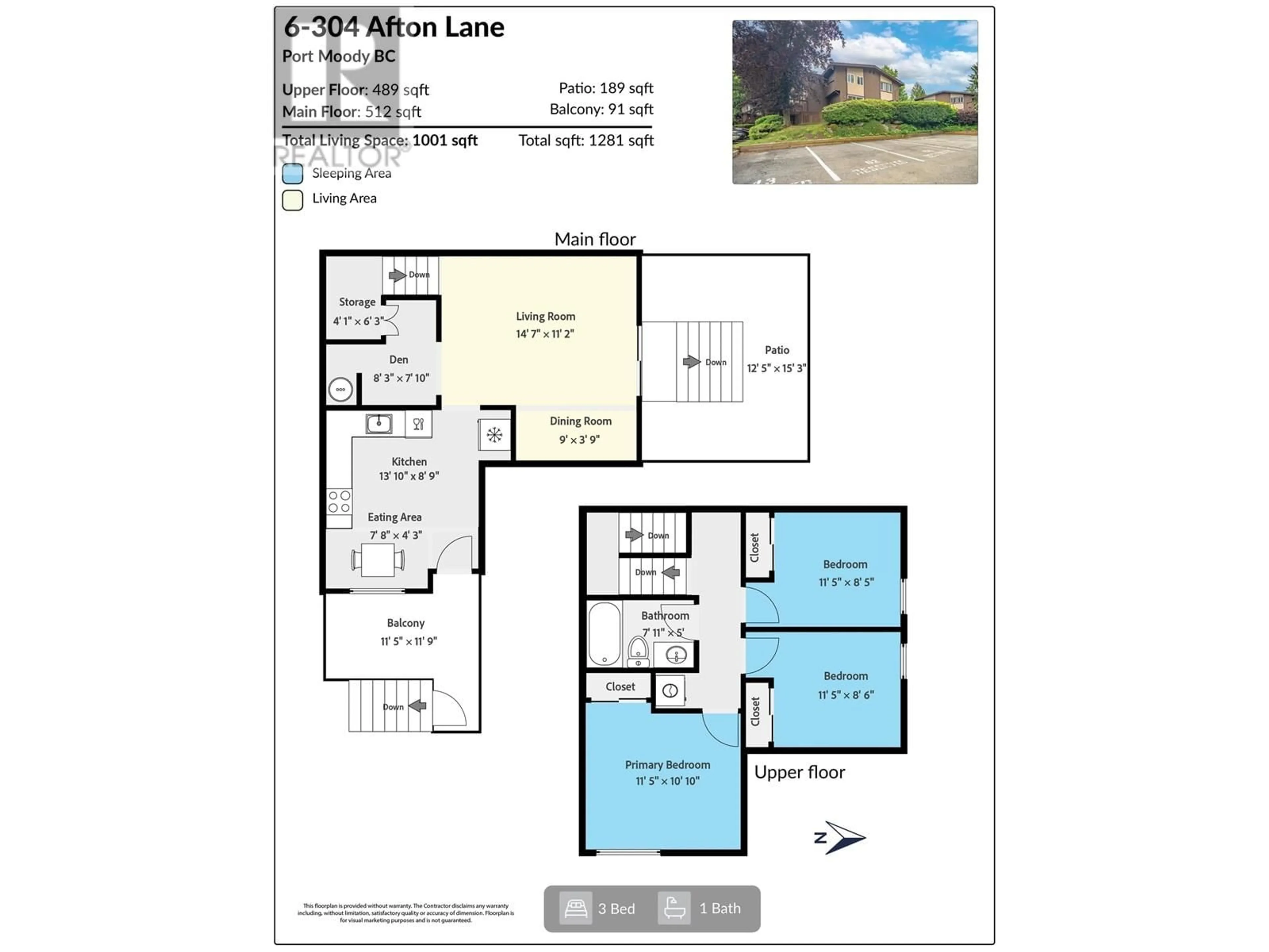 Floor plan for 6 - 304 AFTON LANE, Port Moody British Columbia V3H3V9