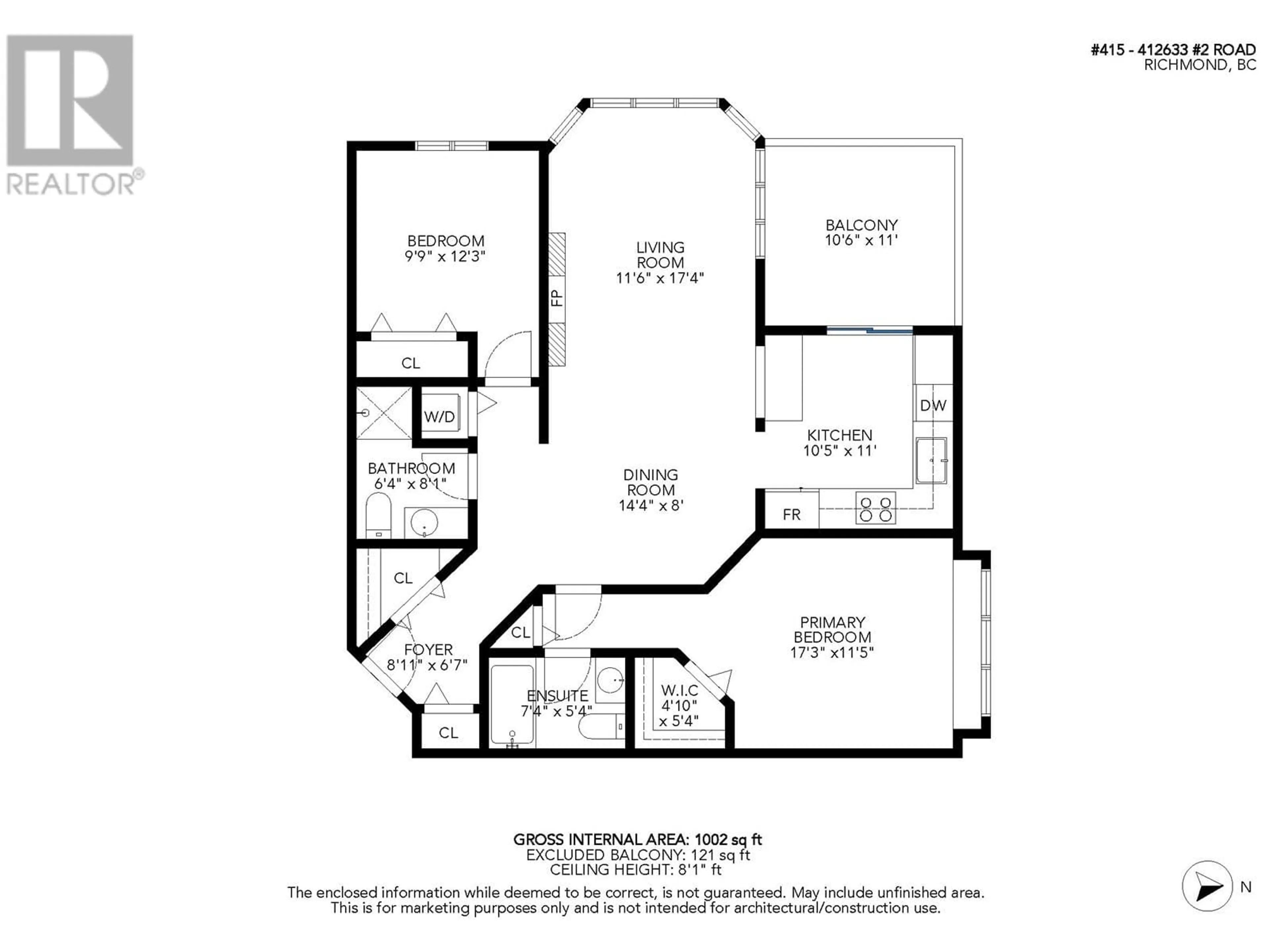 Floor plan for 415 - 12633 NO. 2 ROAD, Richmond British Columbia V7E6N5