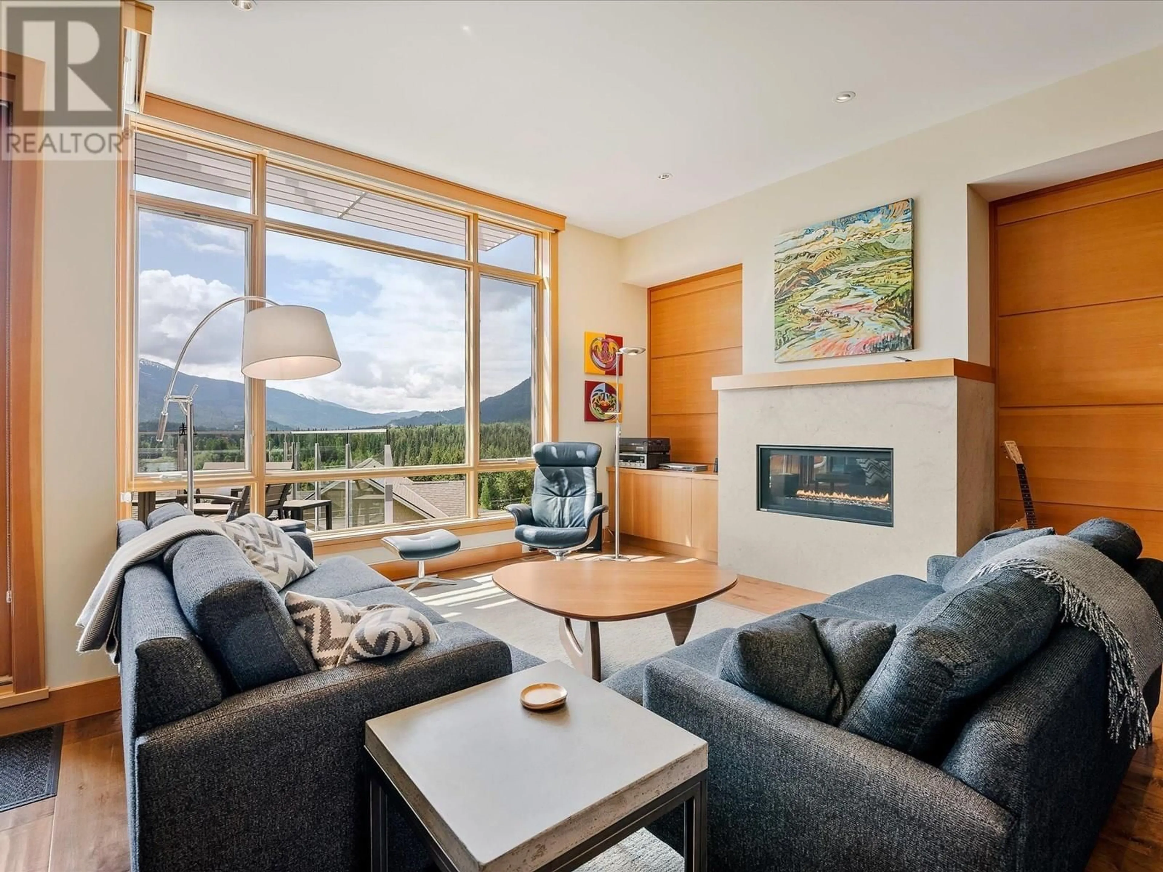 Living room with furniture, wood/laminate floor for 29 - 8400 ASHLEIGH MCIVOR DRIVE, Whistler British Columbia V8E1A9