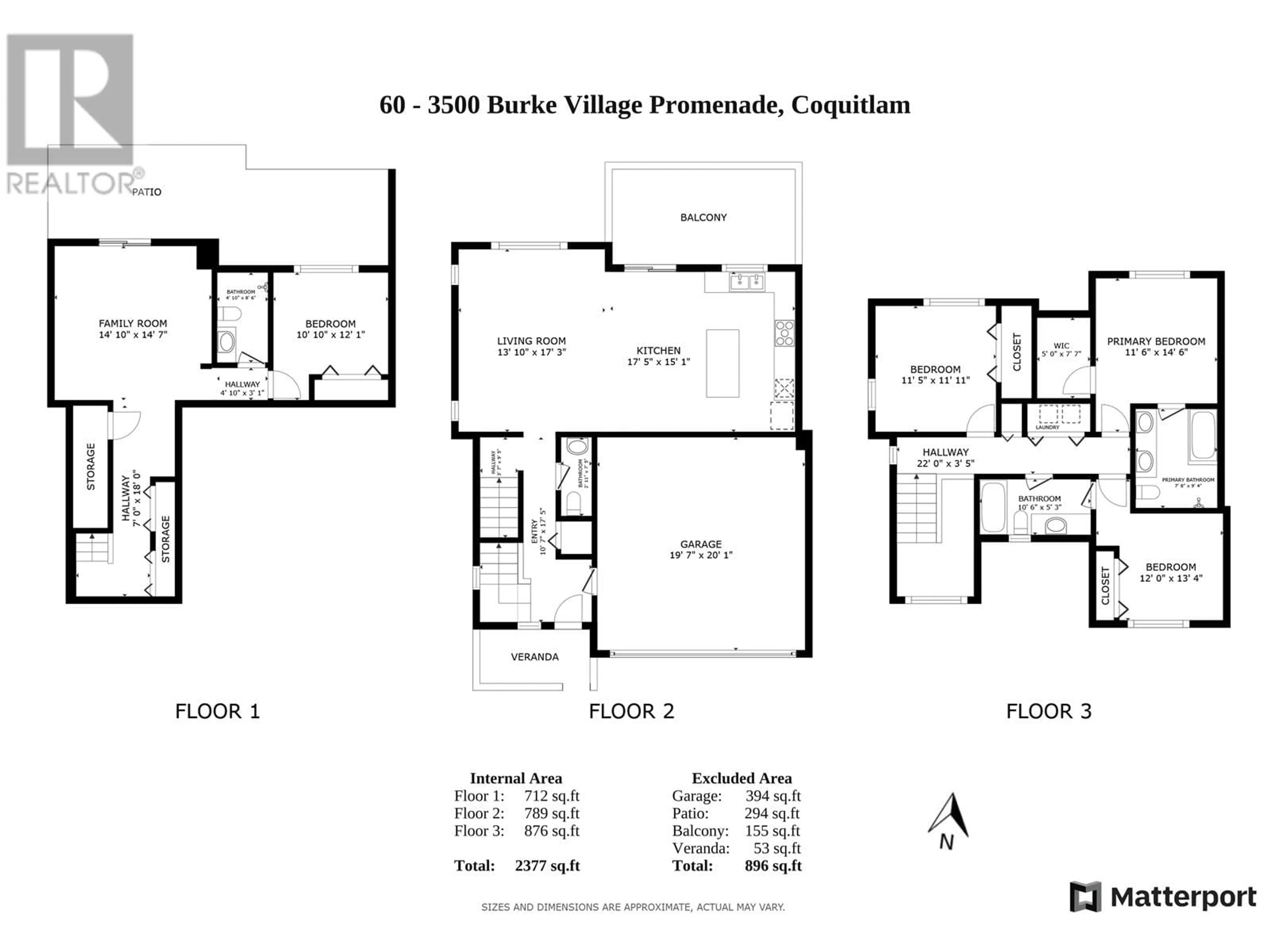Floor plan for 60 - 3500 BURKE VILLAGE PROMENADE, Coquitlam British Columbia V3E3N2