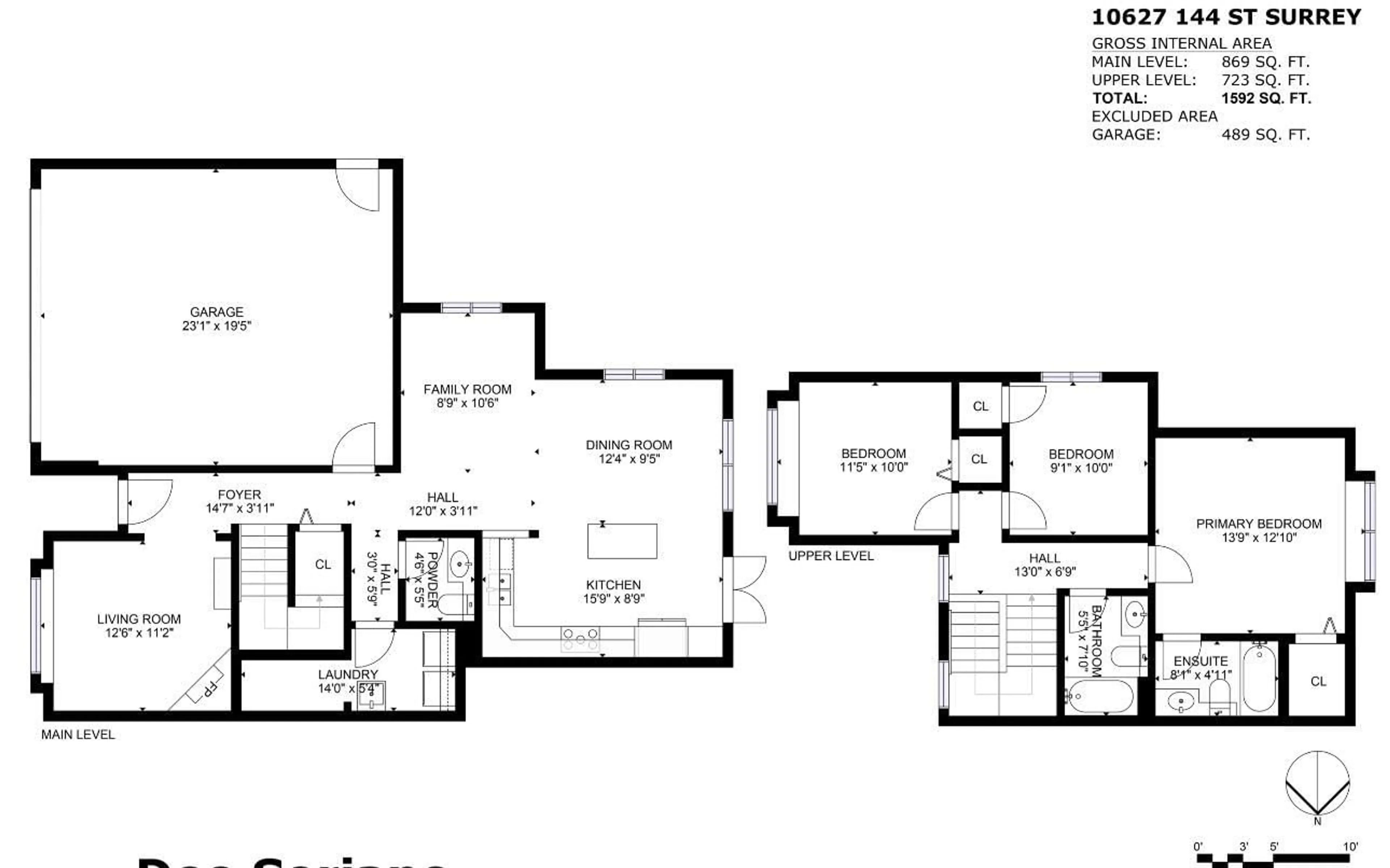 Floor plan for 10627 144TH, Surrey British Columbia V3T4V8
