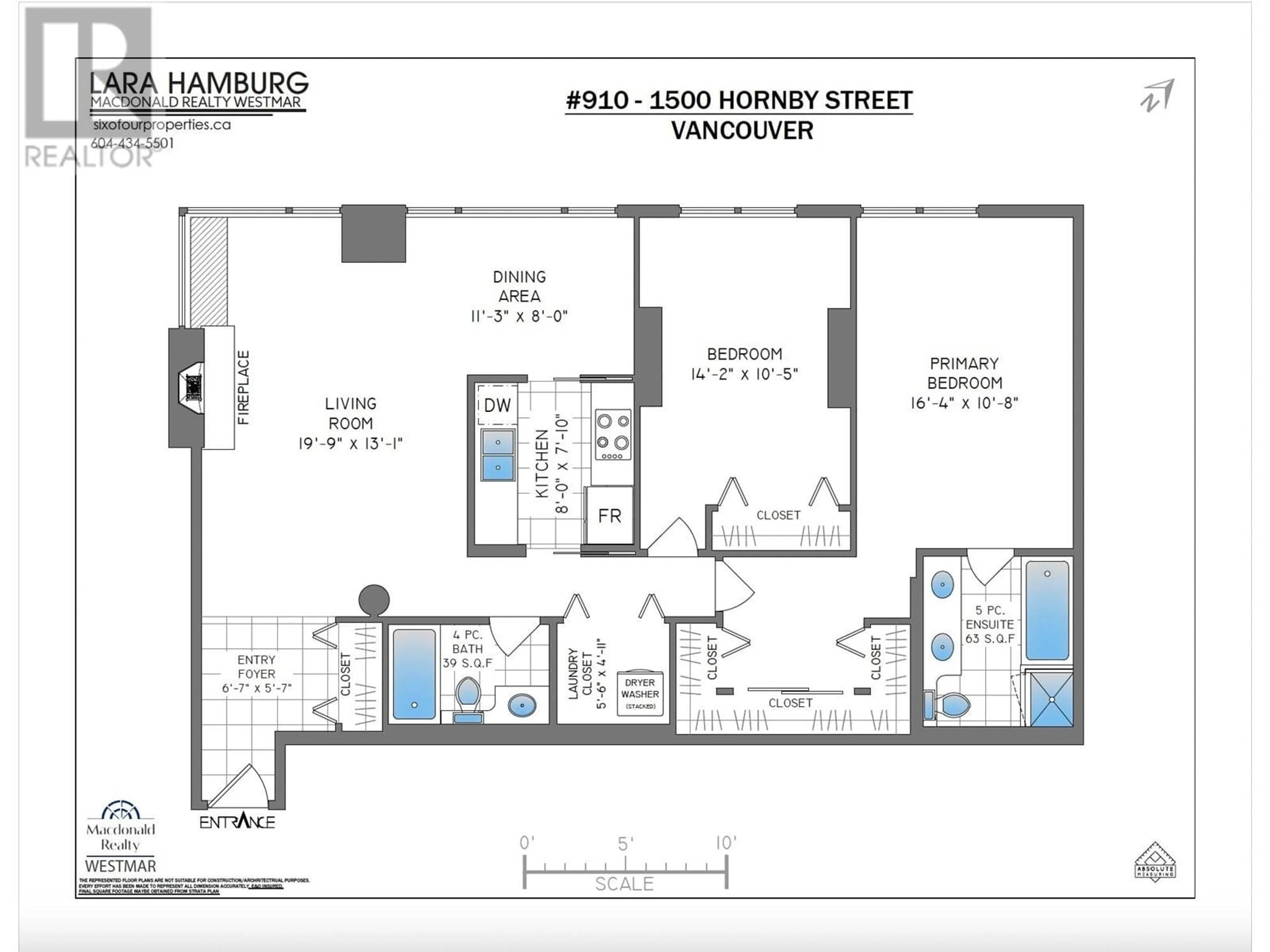 Floor plan for 910 - 1500 HORNBY STREET, Vancouver British Columbia V6Z2R1