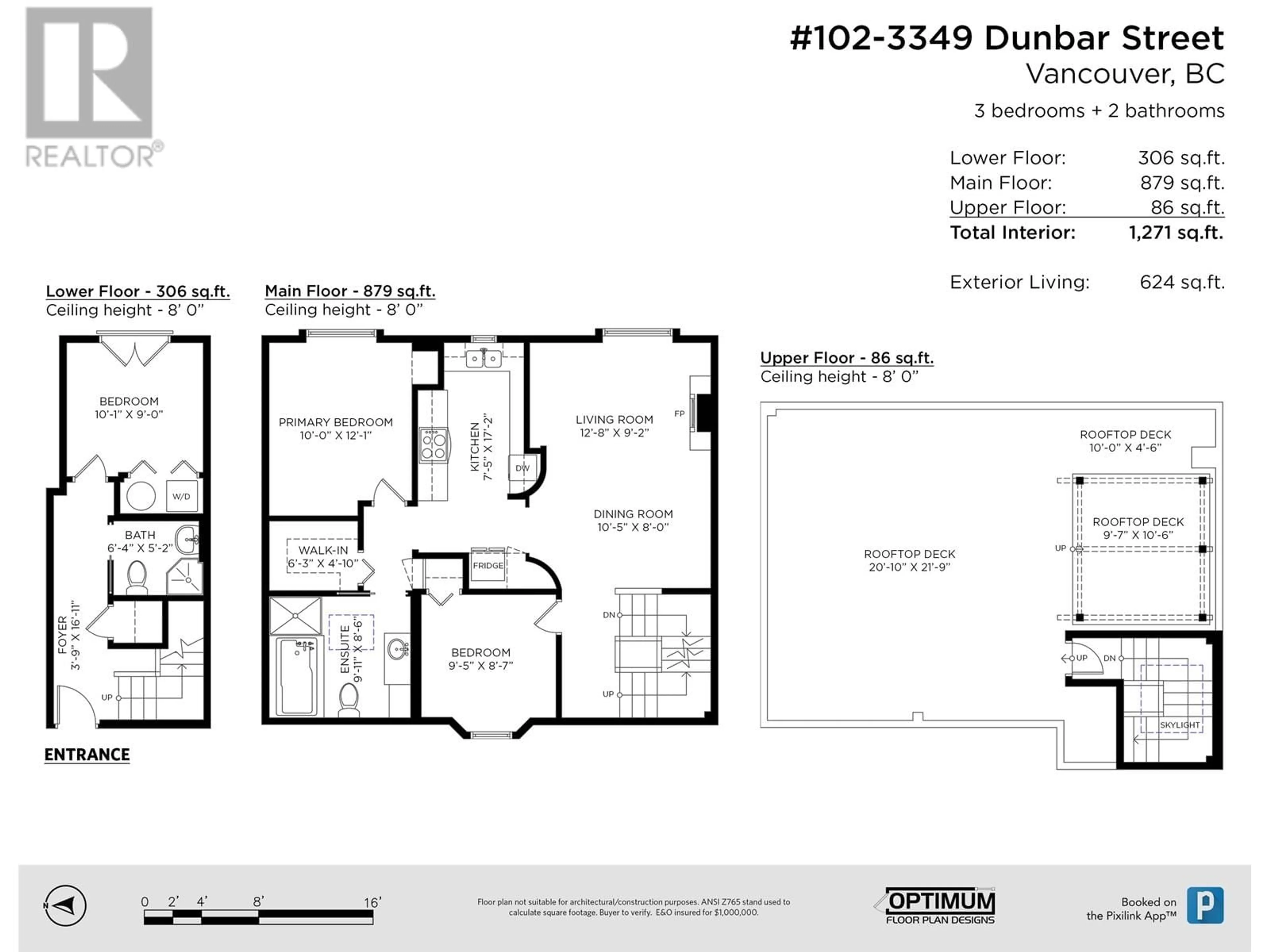 Floor plan for 102 - 3349 DUNBAR STREET, Vancouver British Columbia V6S2B9