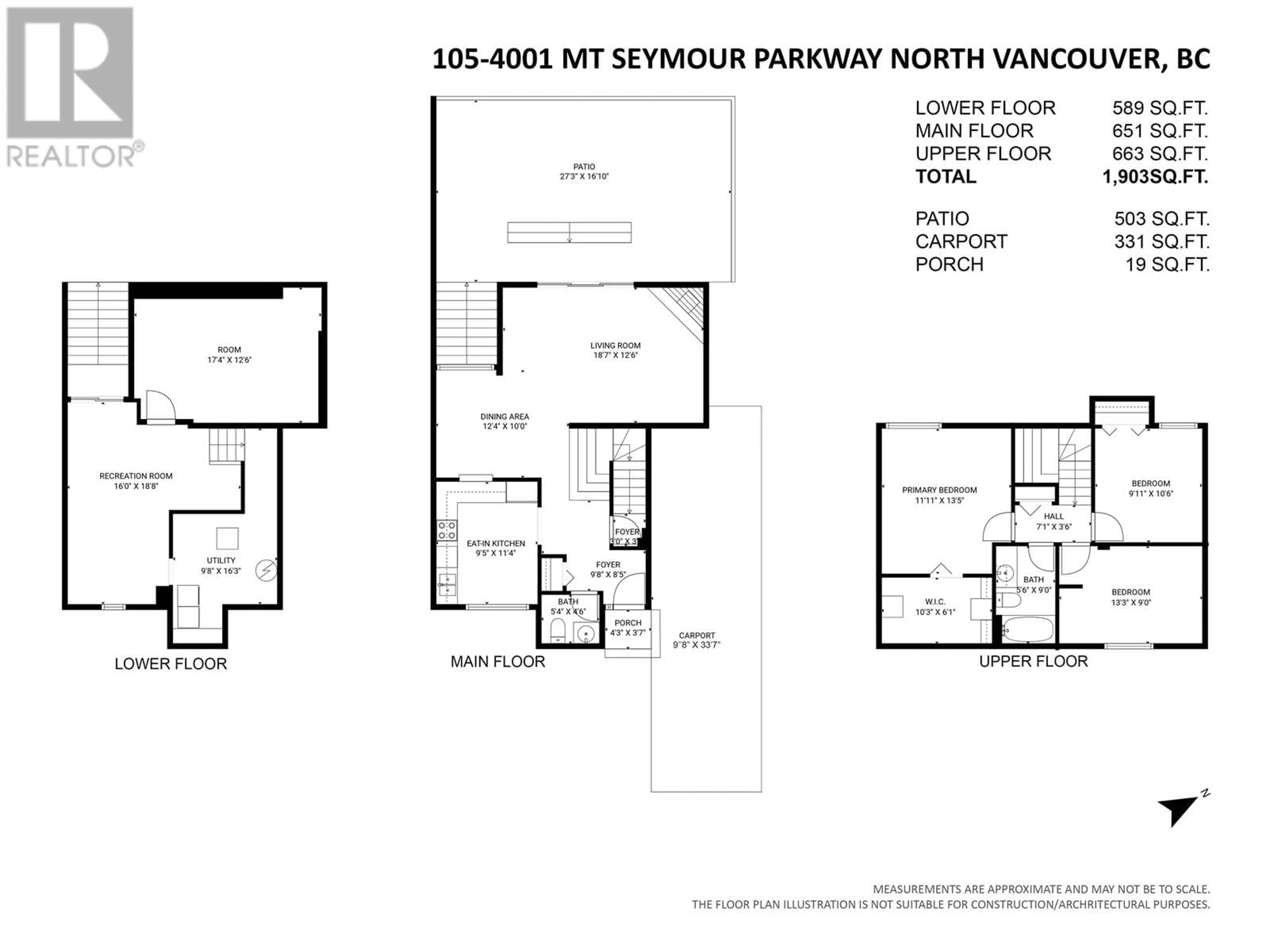 Floor plan for 105 - 4001 MT SEYMOUR PARKWAY, North Vancouver British Columbia V7G1C2