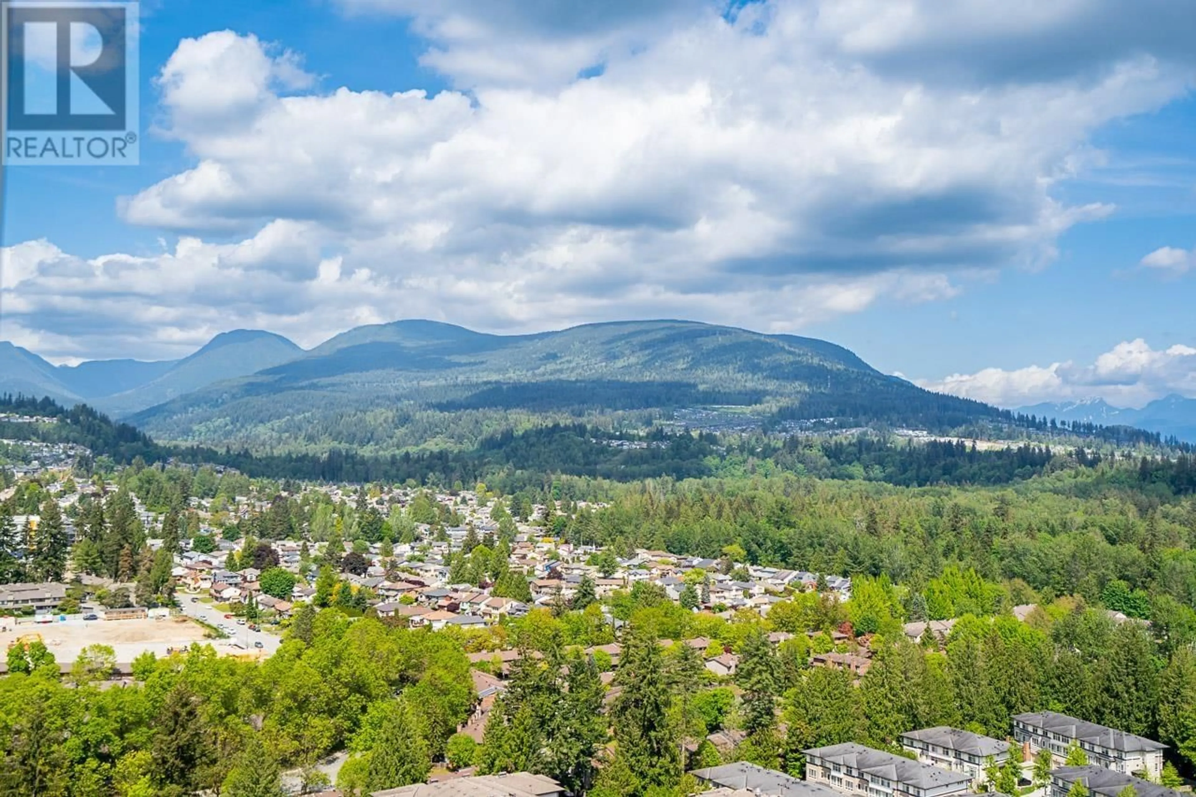 A pic from outside/outdoor area/front of a property/back of a property/a pic from drone, mountain view for 2801 - 3102 WINDSOR GATE, Coquitlam British Columbia V3B0J3