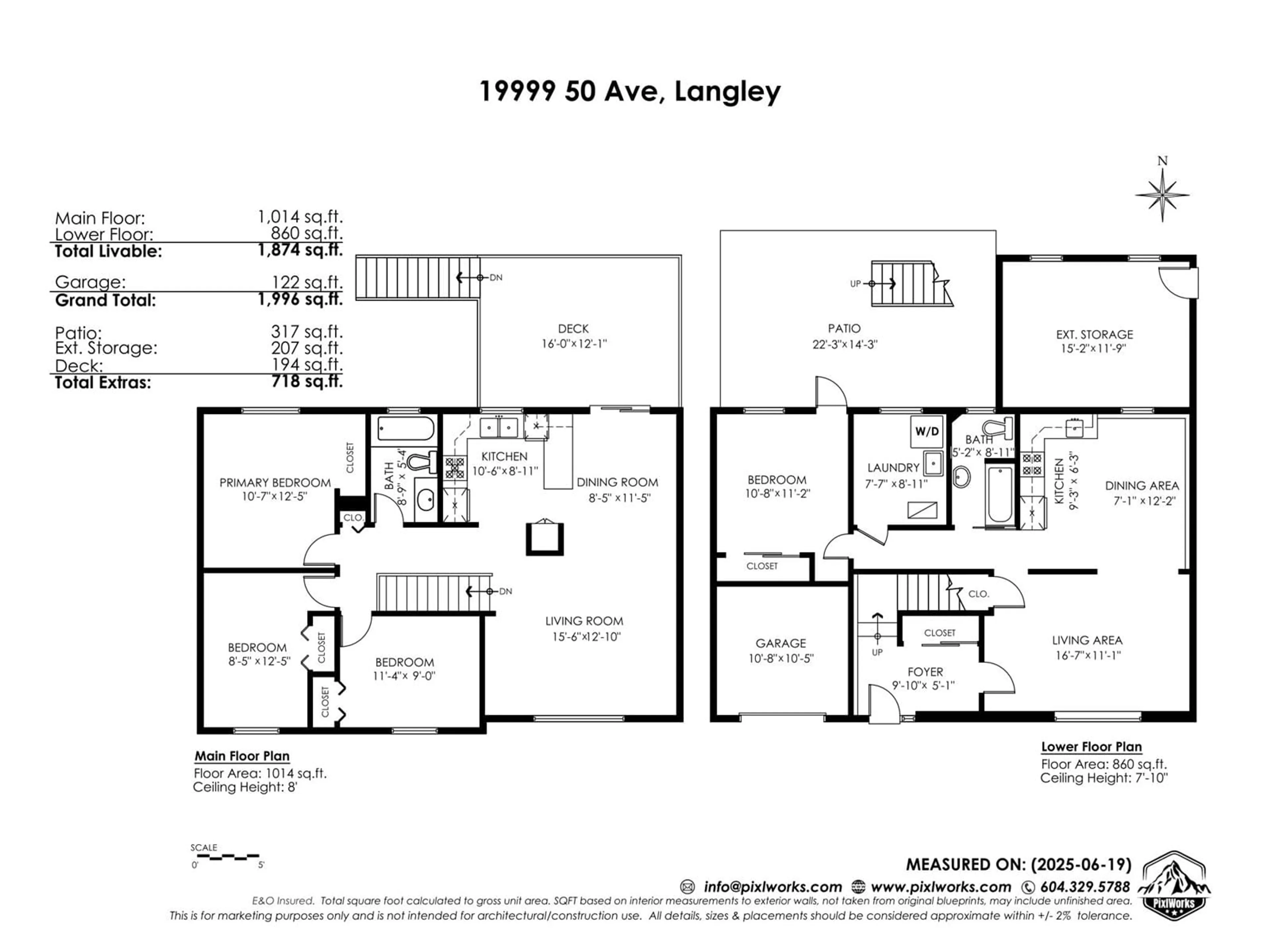 Floor plan for 19999 50, Langley British Columbia V3A6P8